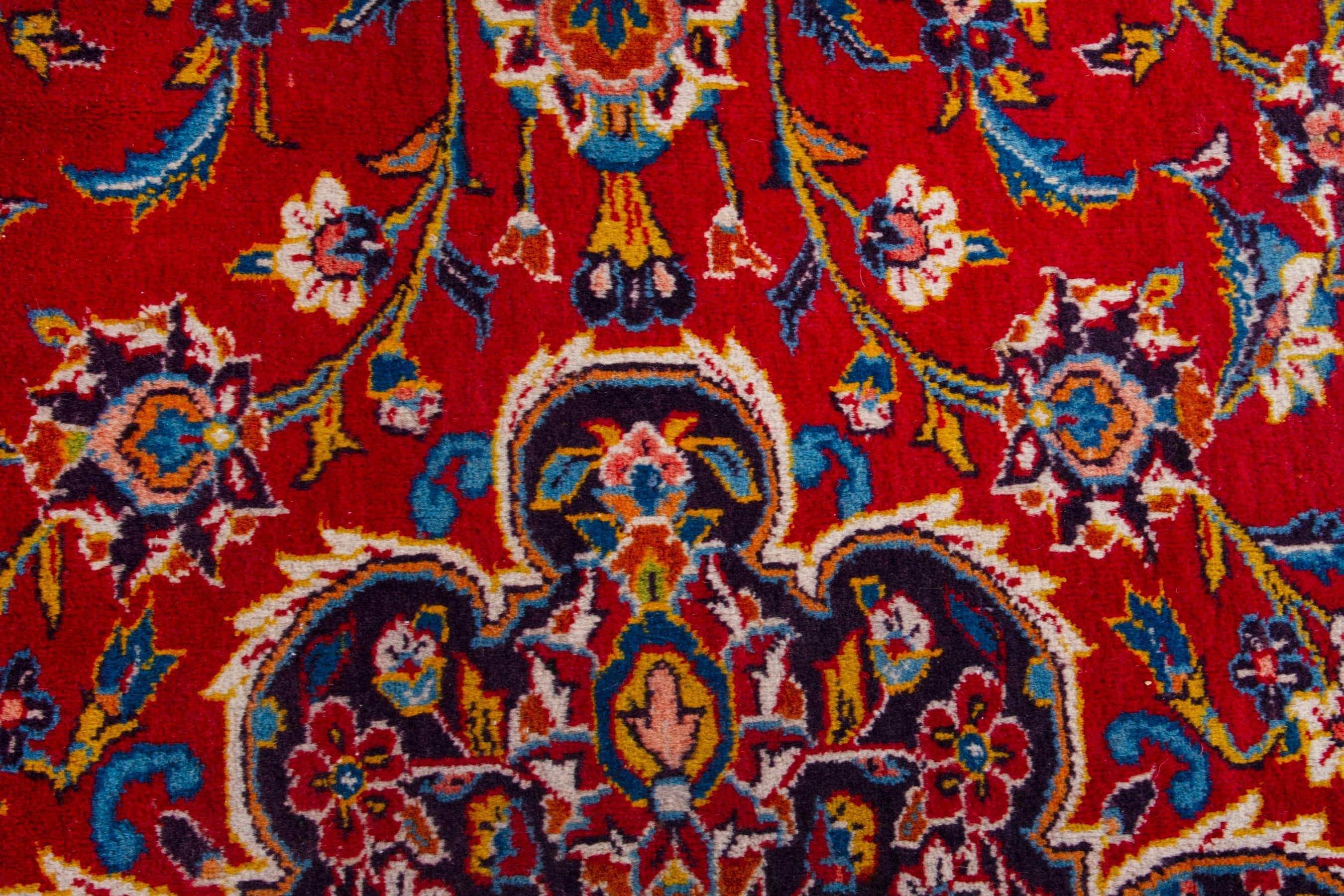 Persian Kashan oversized rug in deep red and burgundy, view 14 of 19