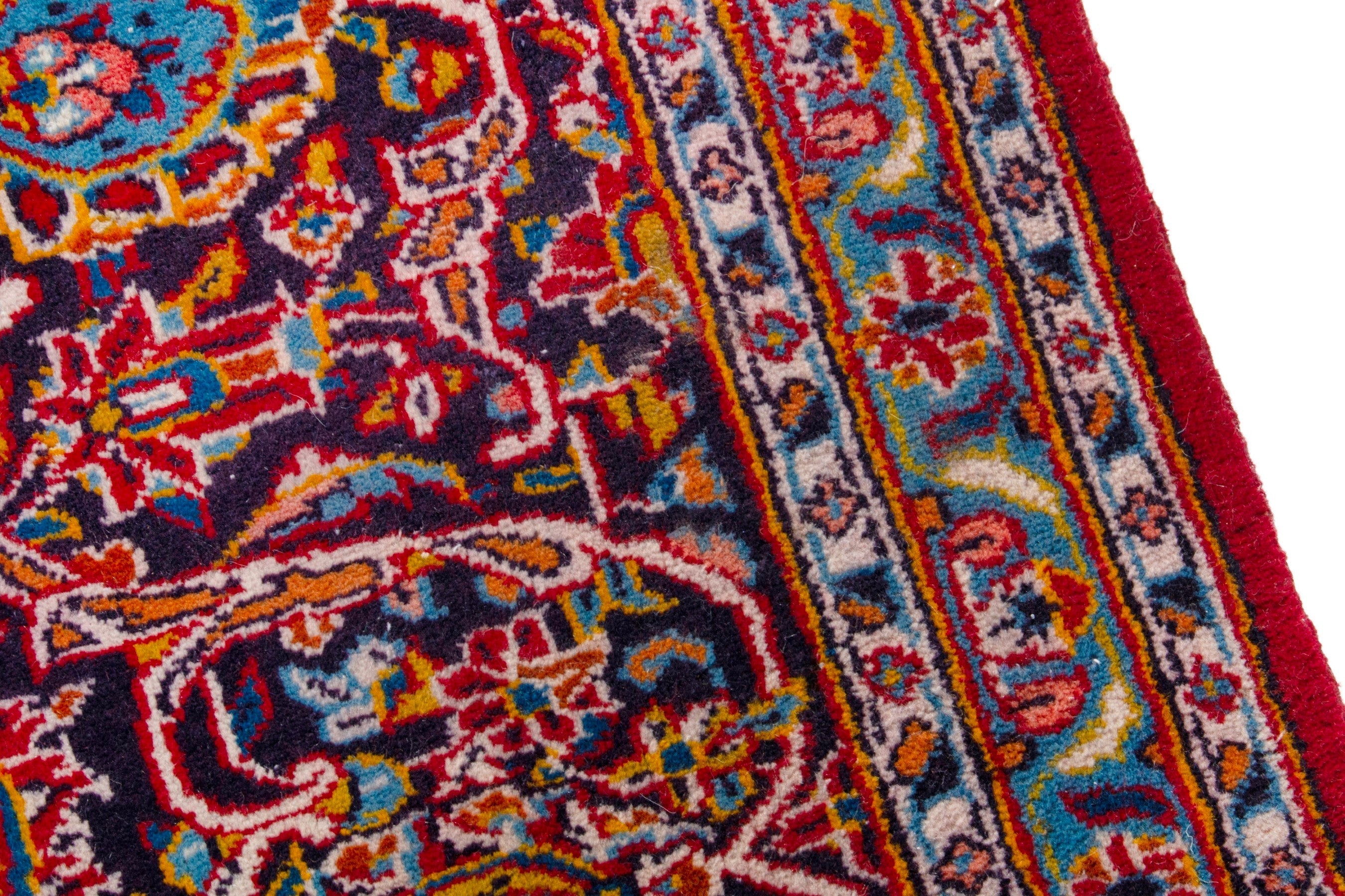 Persian Kashan oversized rug in deep red and burgundy, view 7 of 19