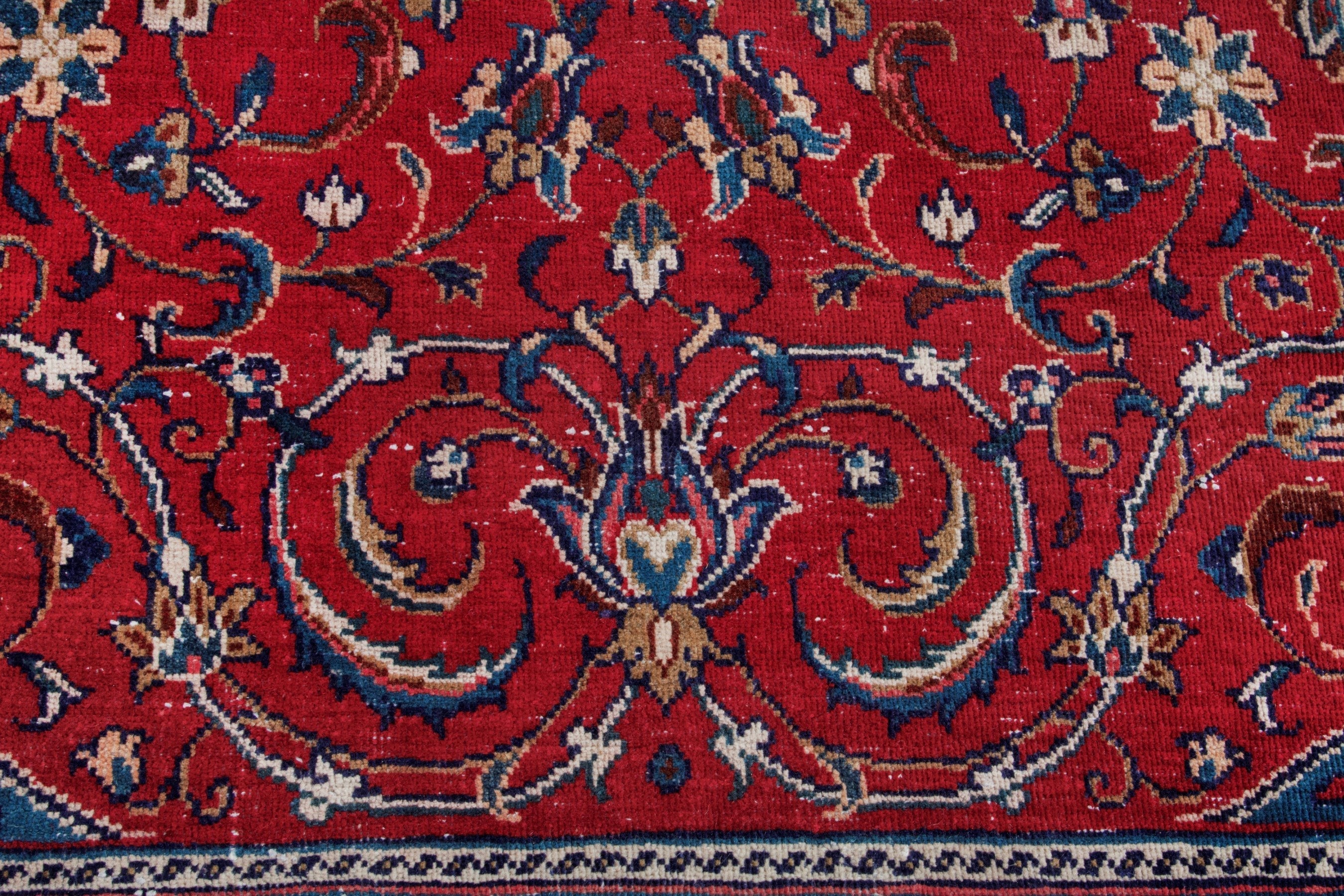 Persian Arak oversized rug in deep red and burgundy, view 12 of 20