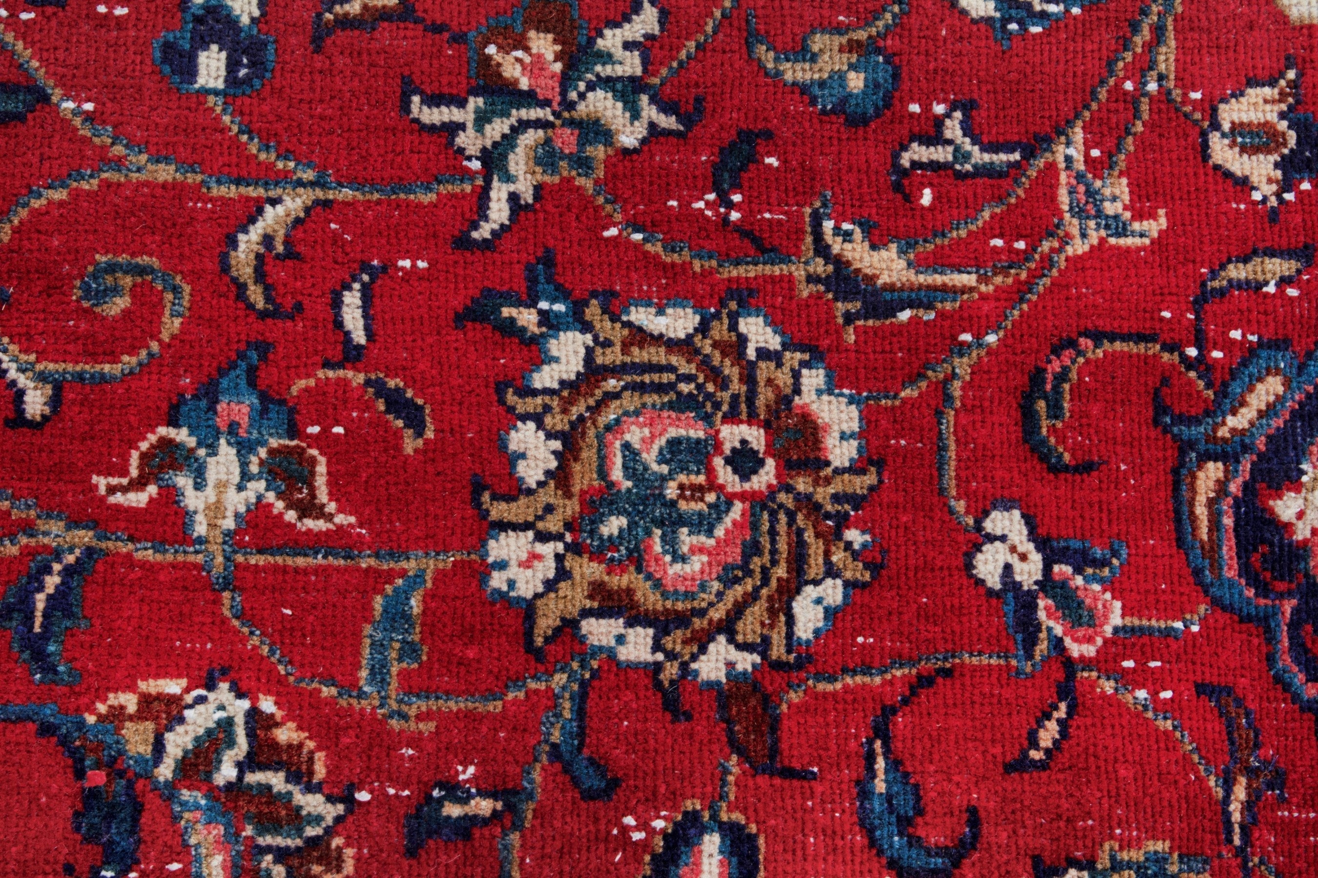 Persian Arak oversized rug in deep red and burgundy, view 13 of 20