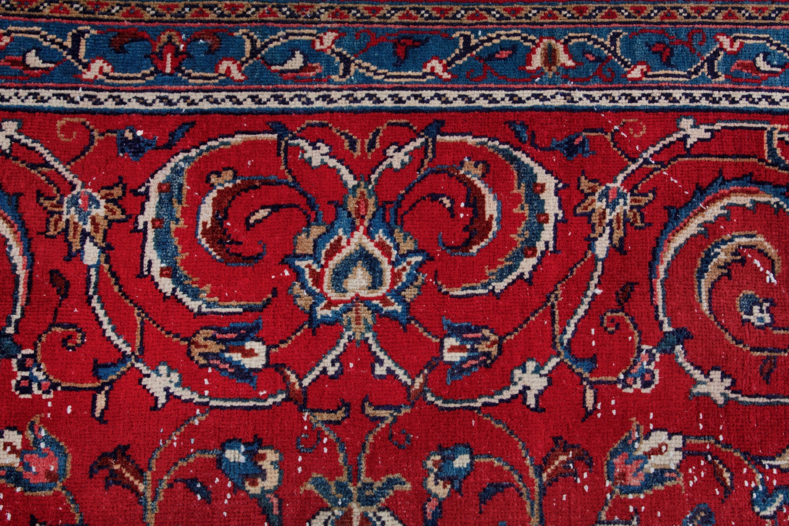Persian Arak oversized rug in deep red and burgundy, view 14 of 20