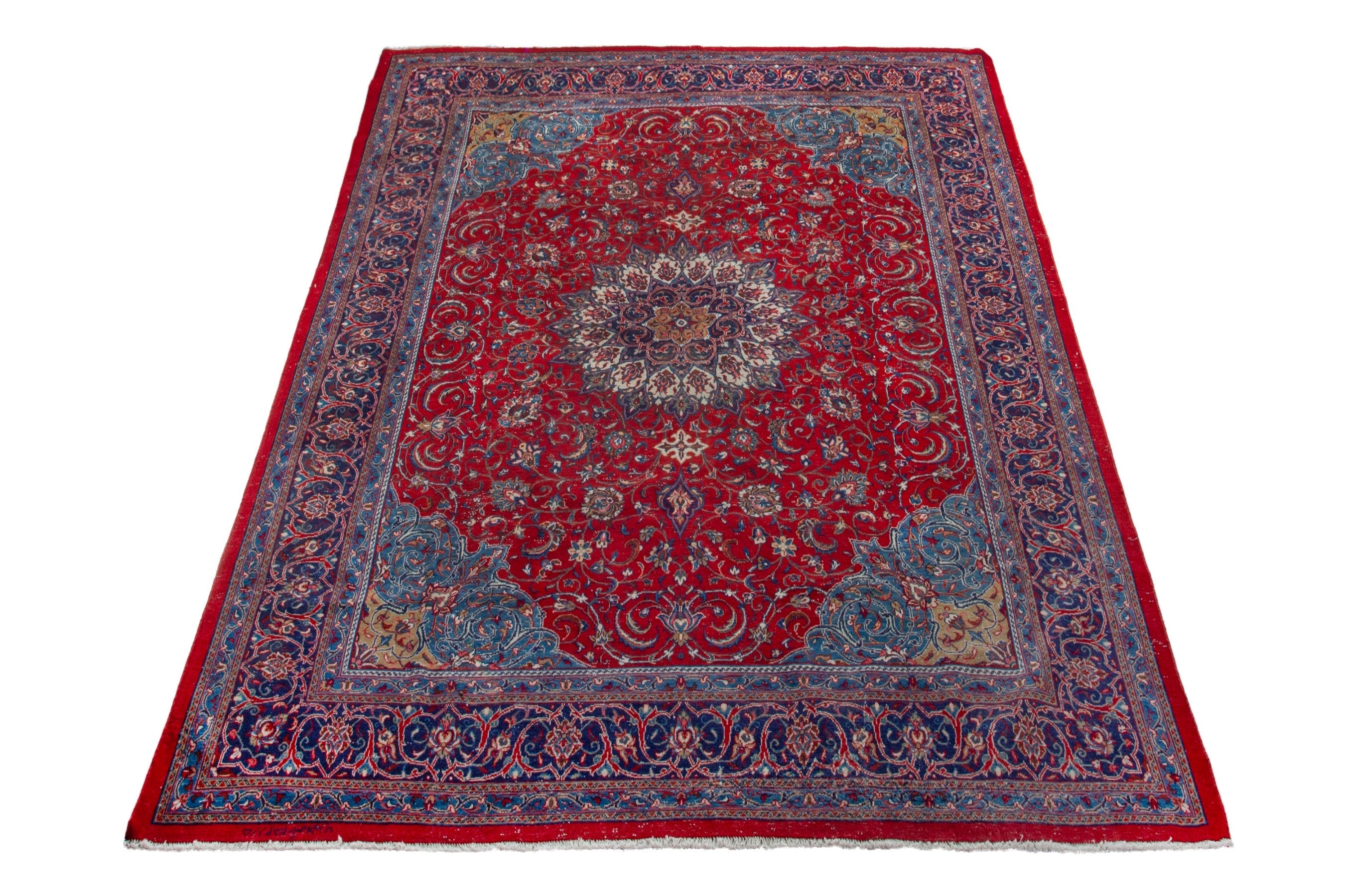 Persian Arak oversized rug in deep red and burgundy, view 2 of 20