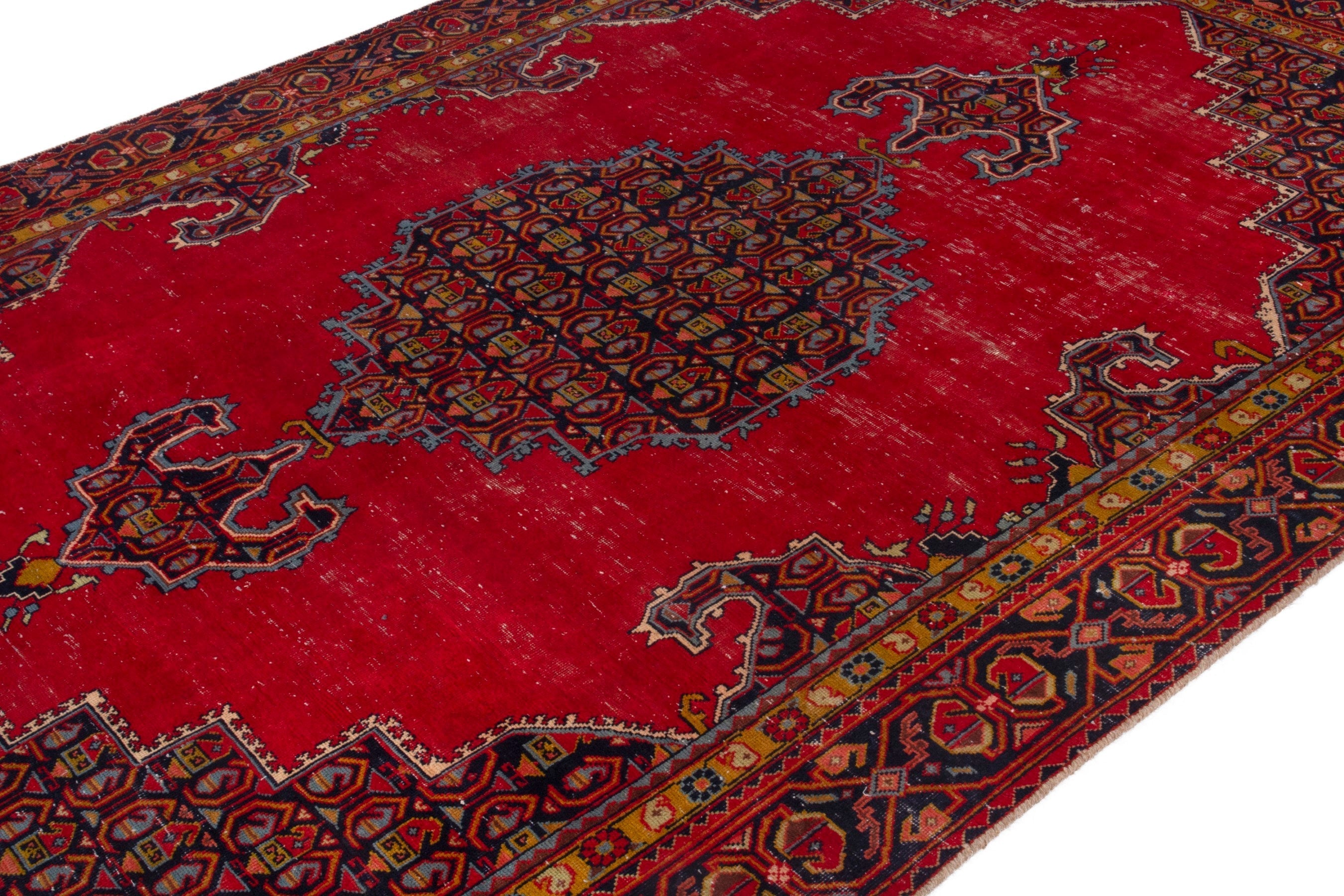 Persian Vist area rug in deep red and burgundy, view 5 of 19