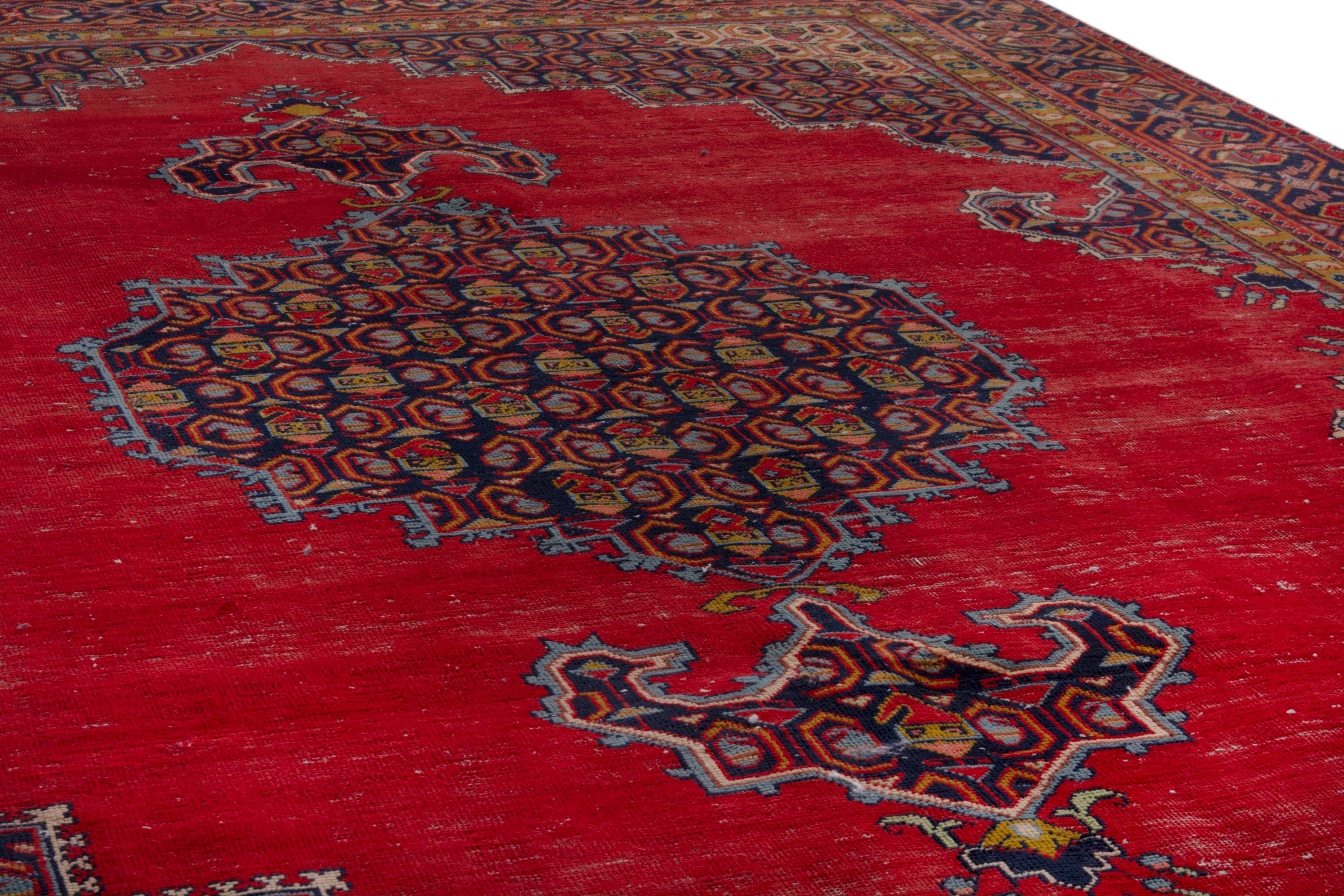 Persian Vist area rug in deep red and burgundy, view 8 of 19