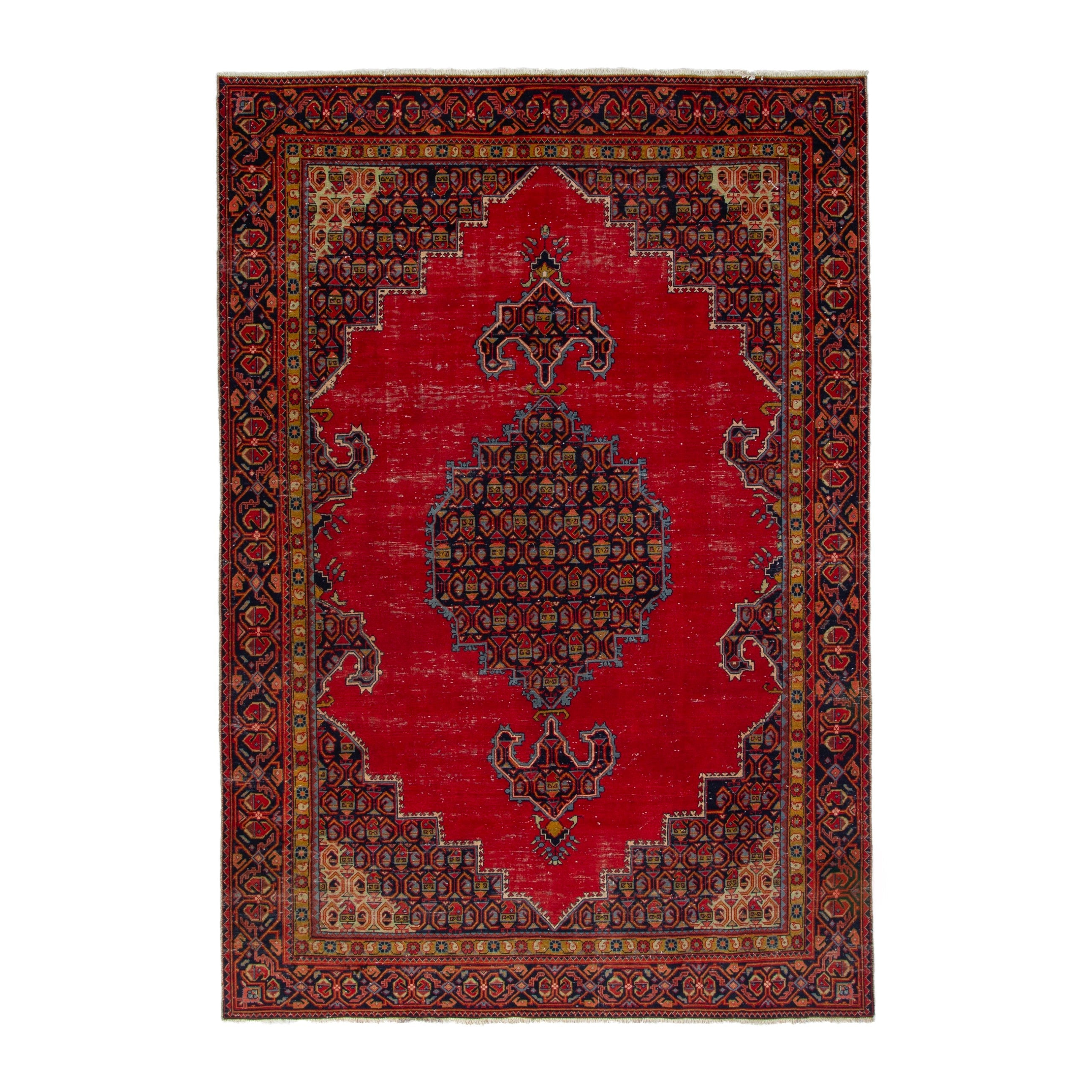 Persian Vist area rug in deep red and burgundy, 6'8" x 9'7"
