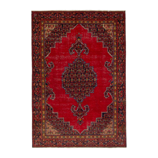 Persian Vist area rug in deep red and burgundy, 6'8" x 9'7"