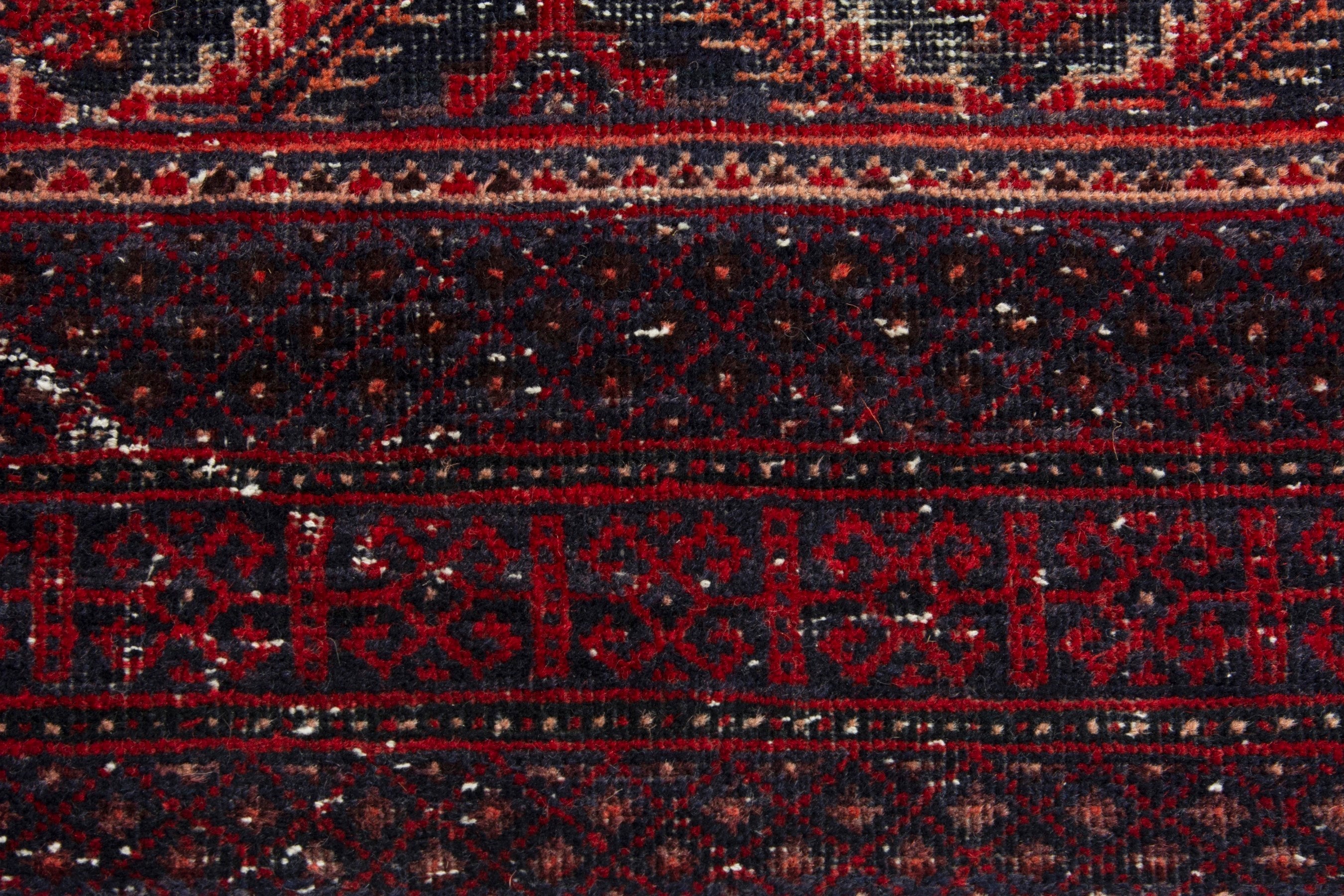 Persian Baluch accent rug in burgundy and deep red, view 11 of 18