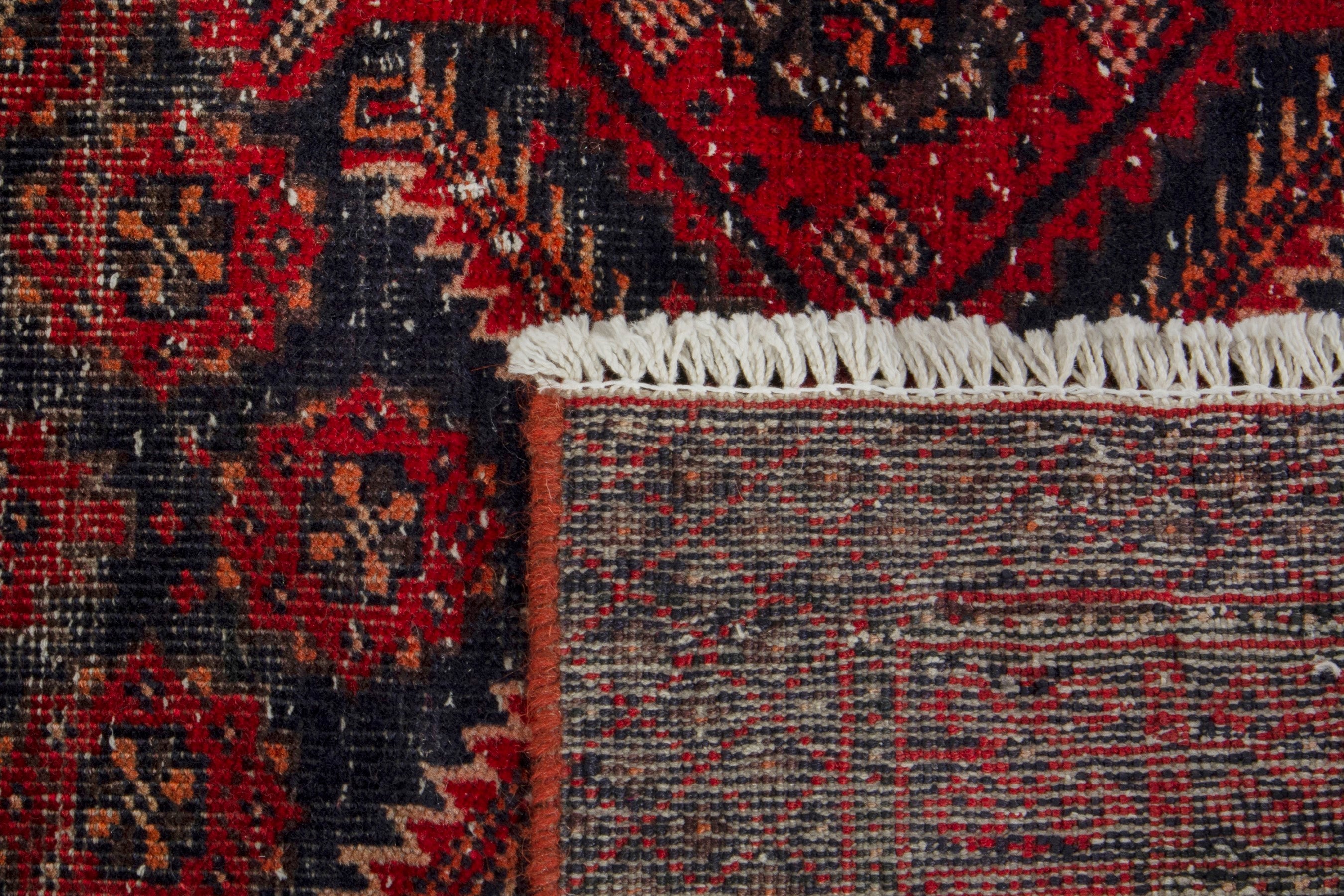 Persian Baluch accent rug in burgundy and deep red, view 18 of 18