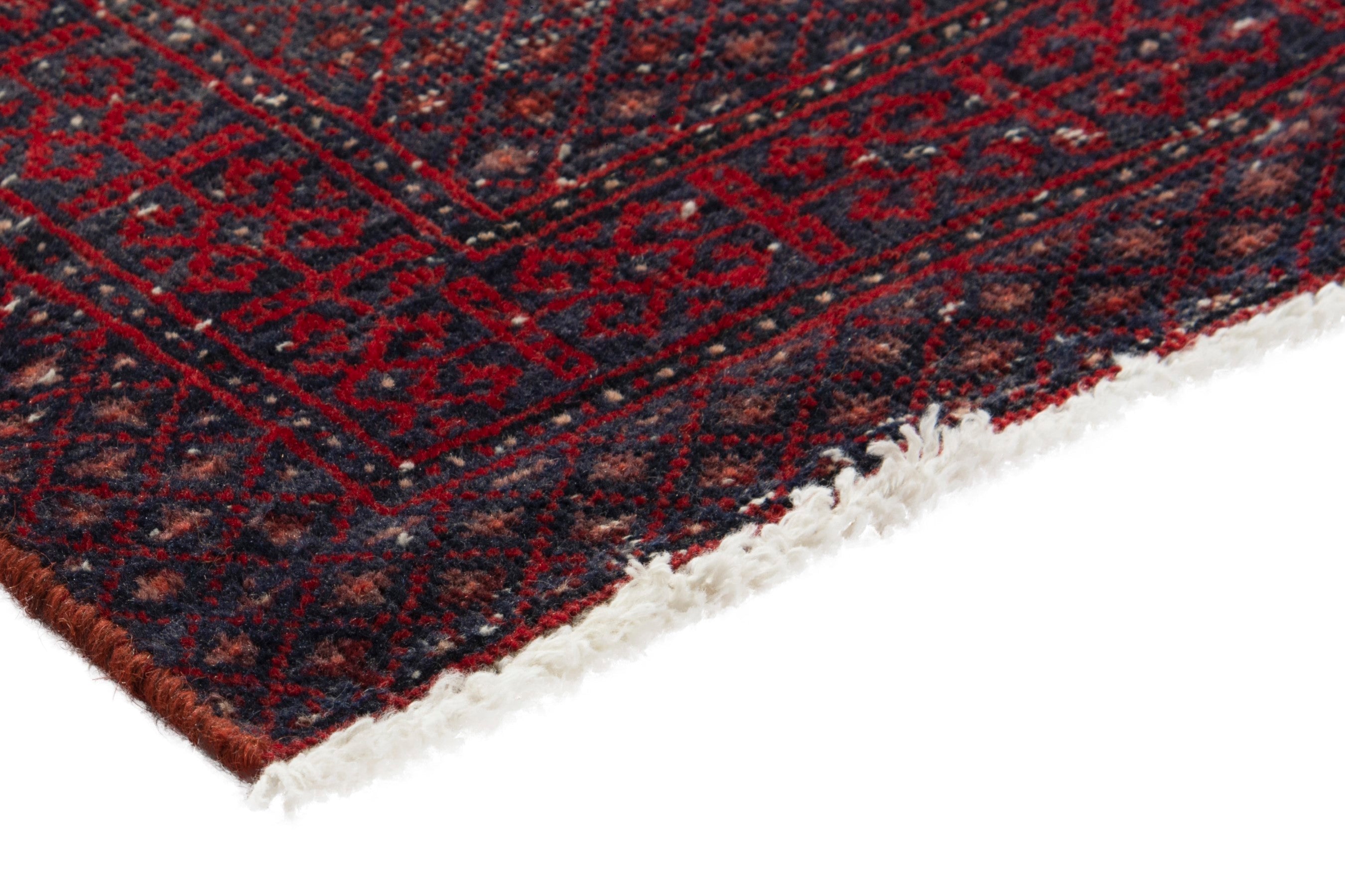 Persian Baluch accent rug in burgundy and deep red, view 4 of 18
