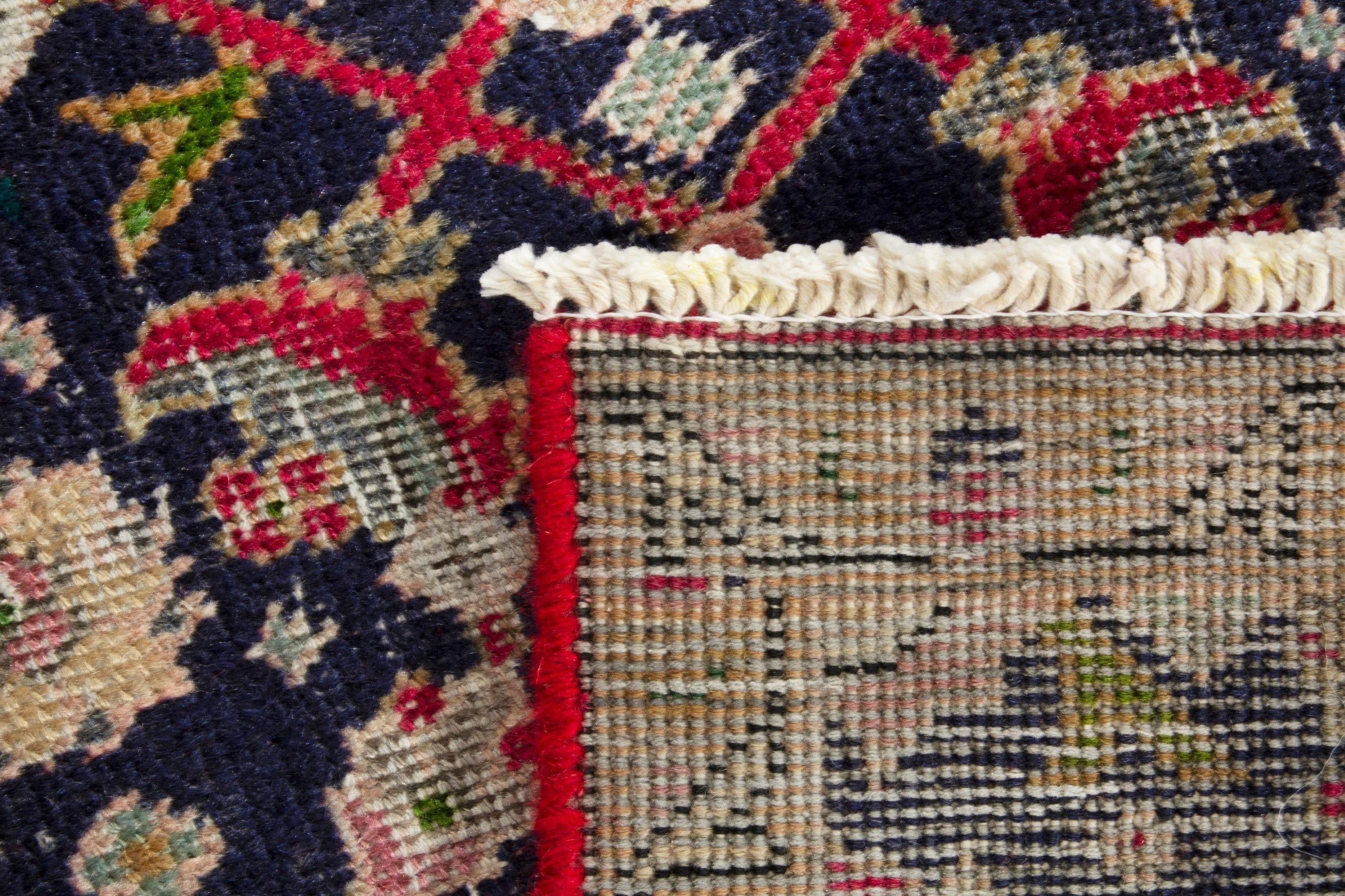 Persian Tabriz accent rug in navy and beige, view 17 of 17