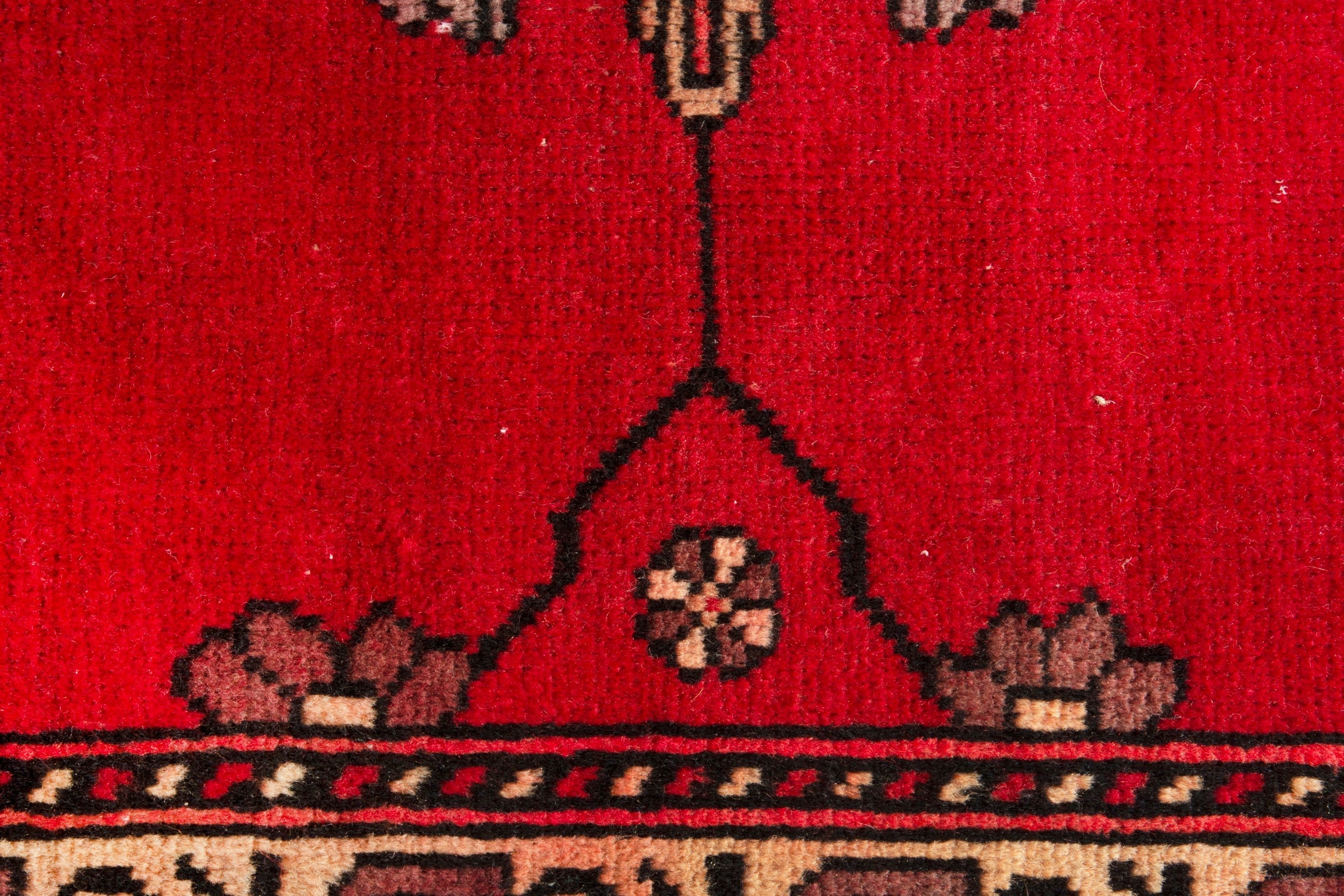 Persian Ferdos area rug in deep red and burgundy, view 12 of 17