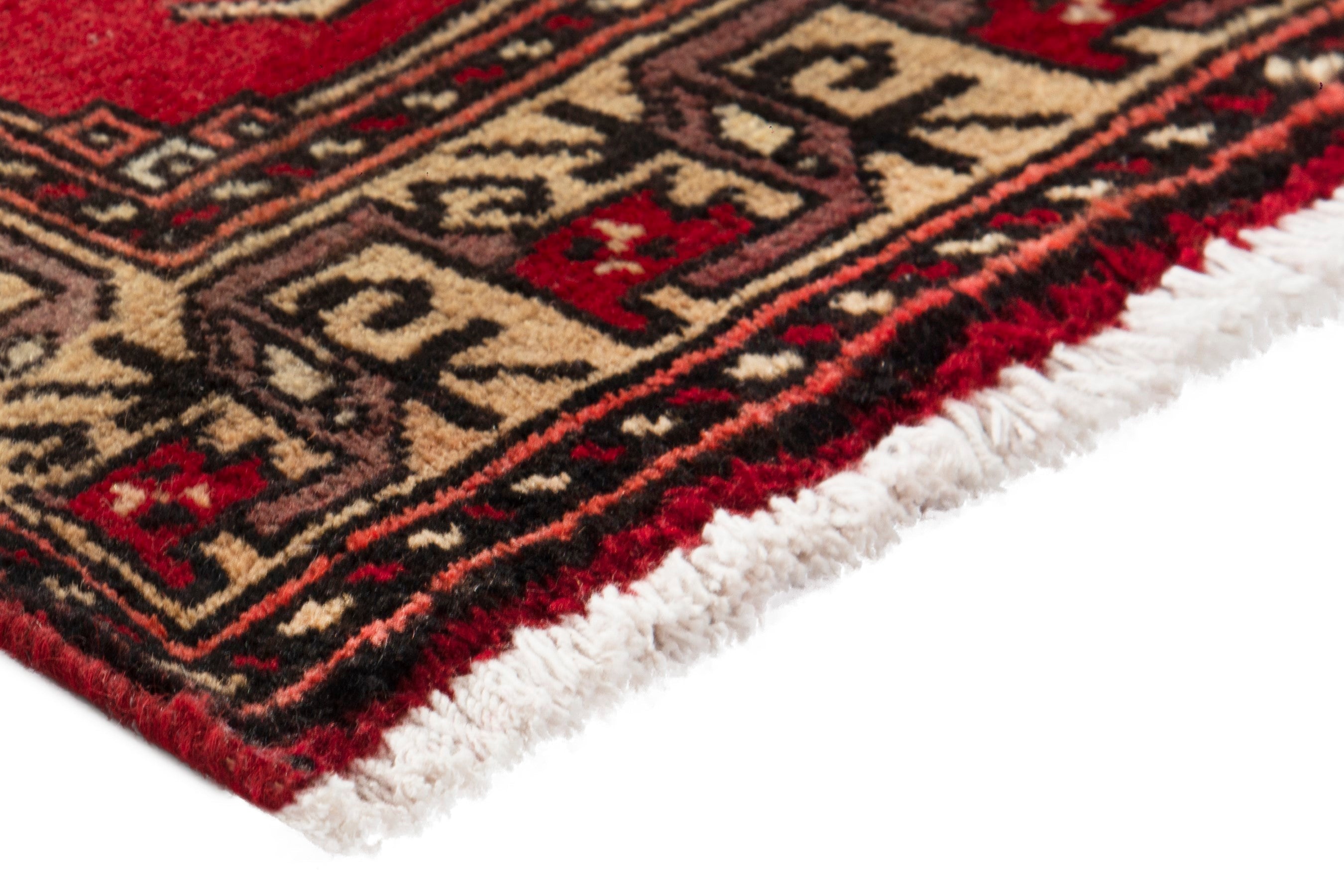 Persian Ferdos area rug in deep red and burgundy, view 4 of 17