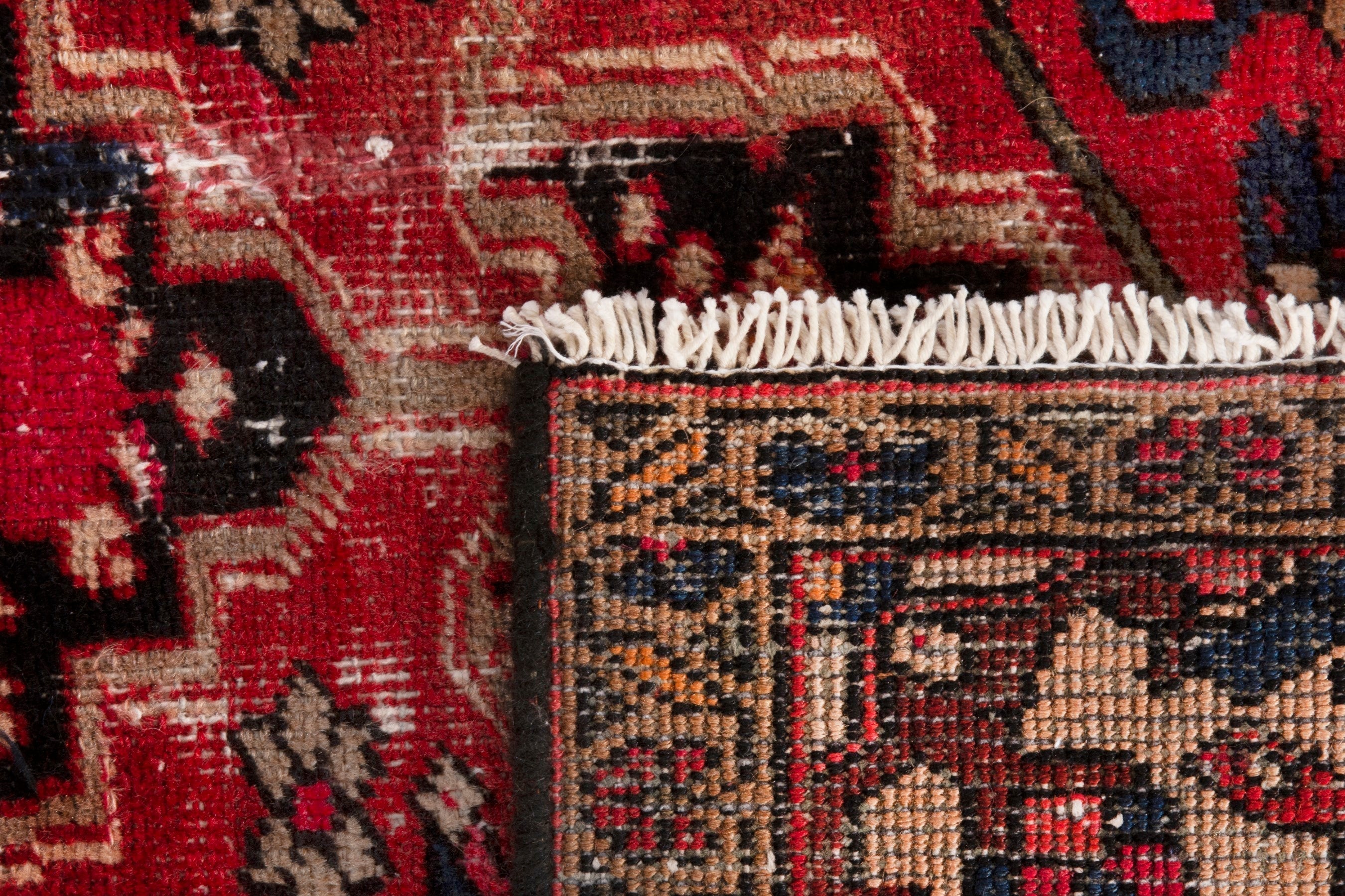 Persian Zanjan accent rug in deep red and dark brown, view 19 of 19