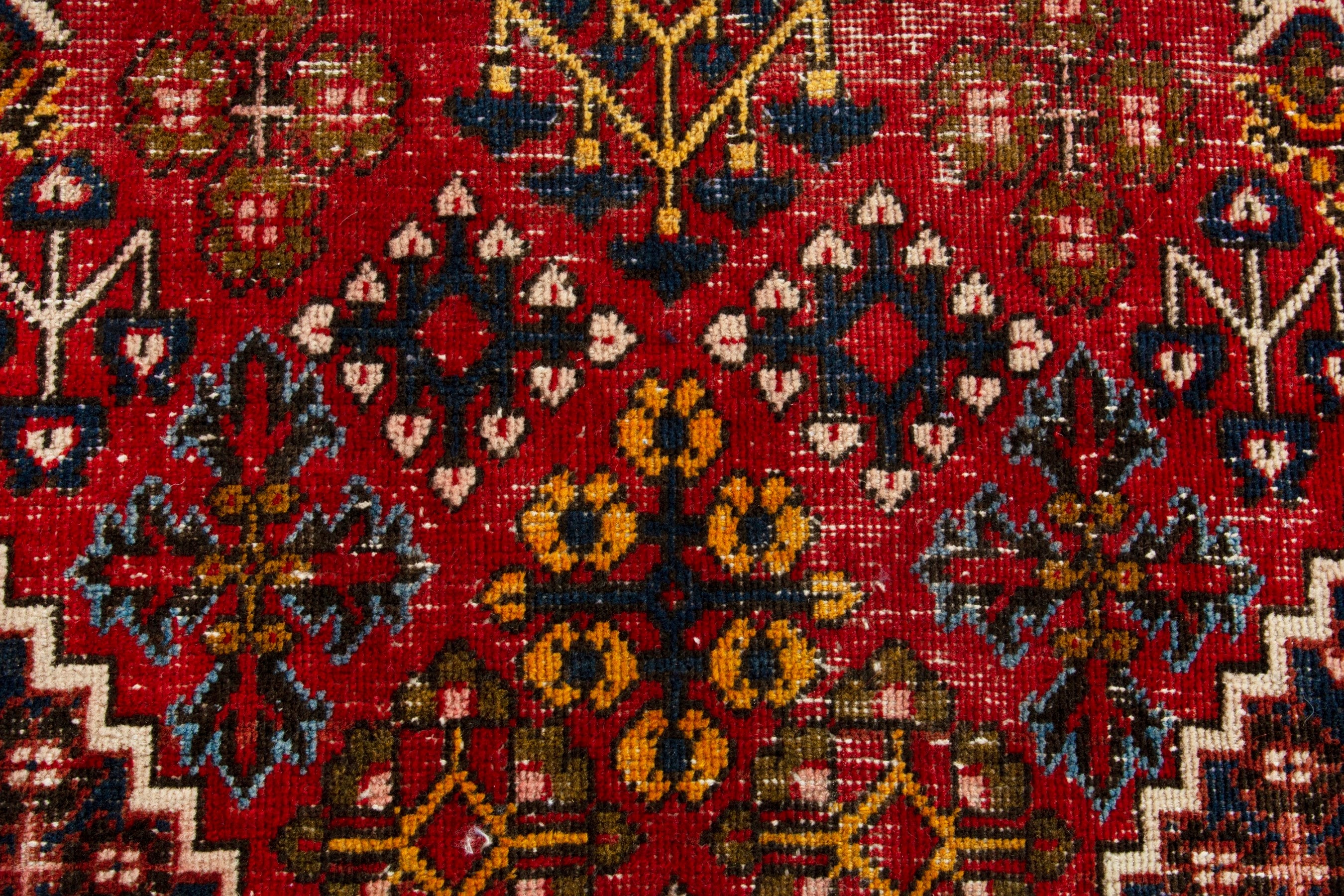 Persian Joshaghan area rug in deep red and dark brown, view 12 of 18