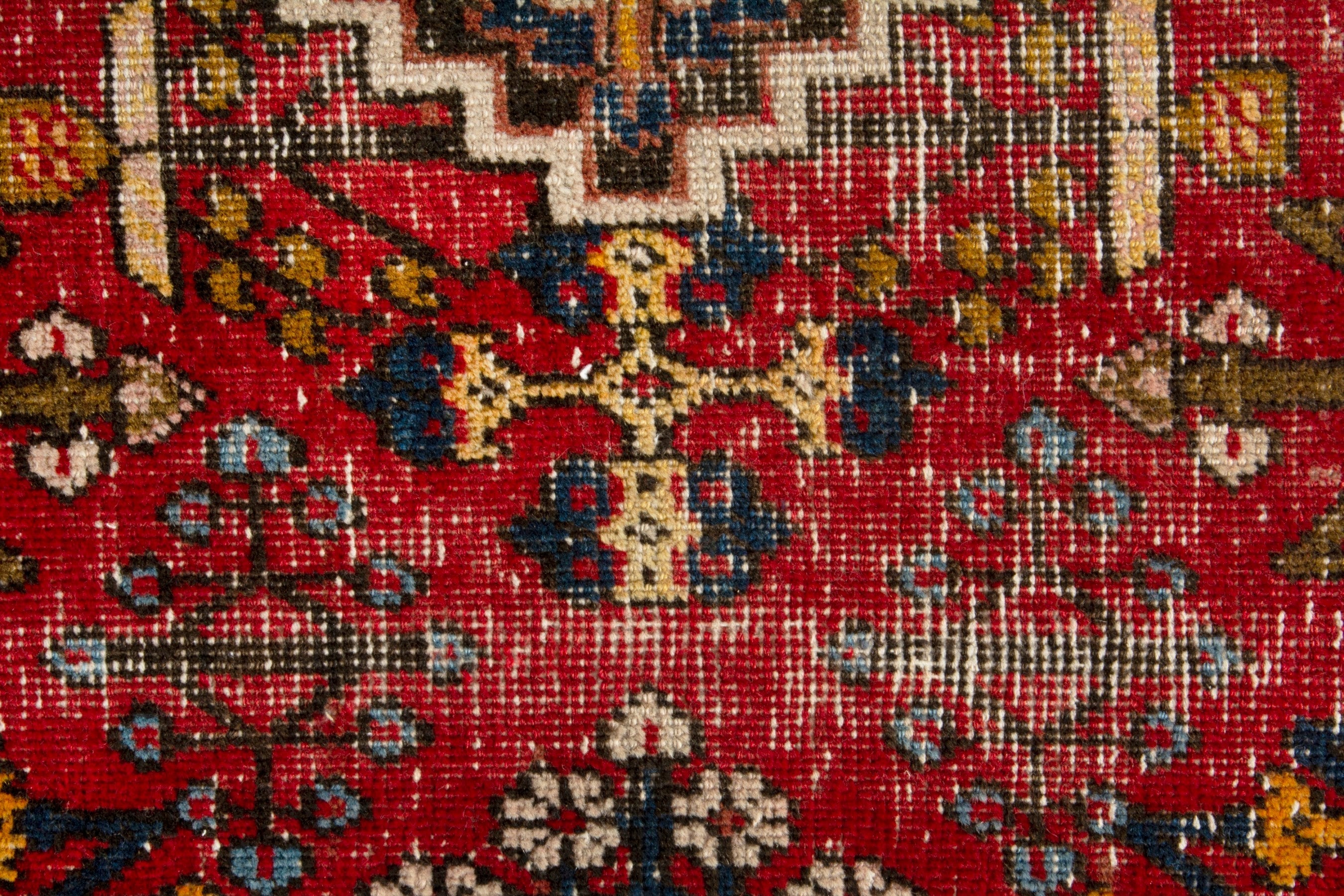 Persian Joshaghan area rug in deep red and dark brown, view 14 of 18