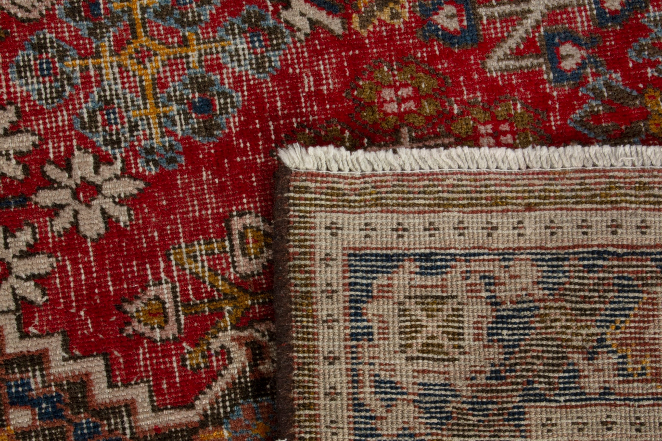Persian Joshaghan area rug in deep red and dark brown, view 18 of 18