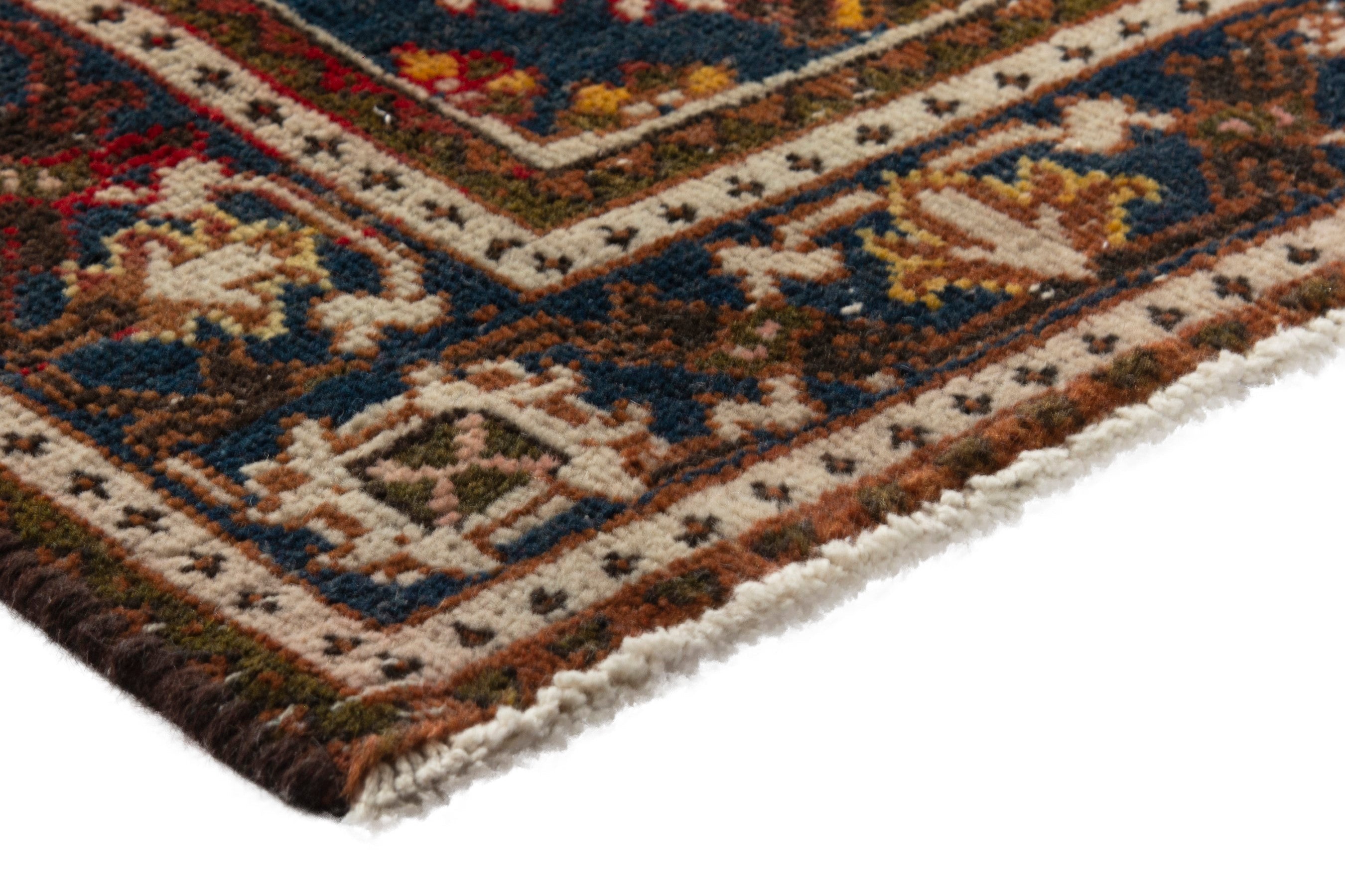 Persian Joshaghan area rug in deep red and dark brown, view 4 of 18