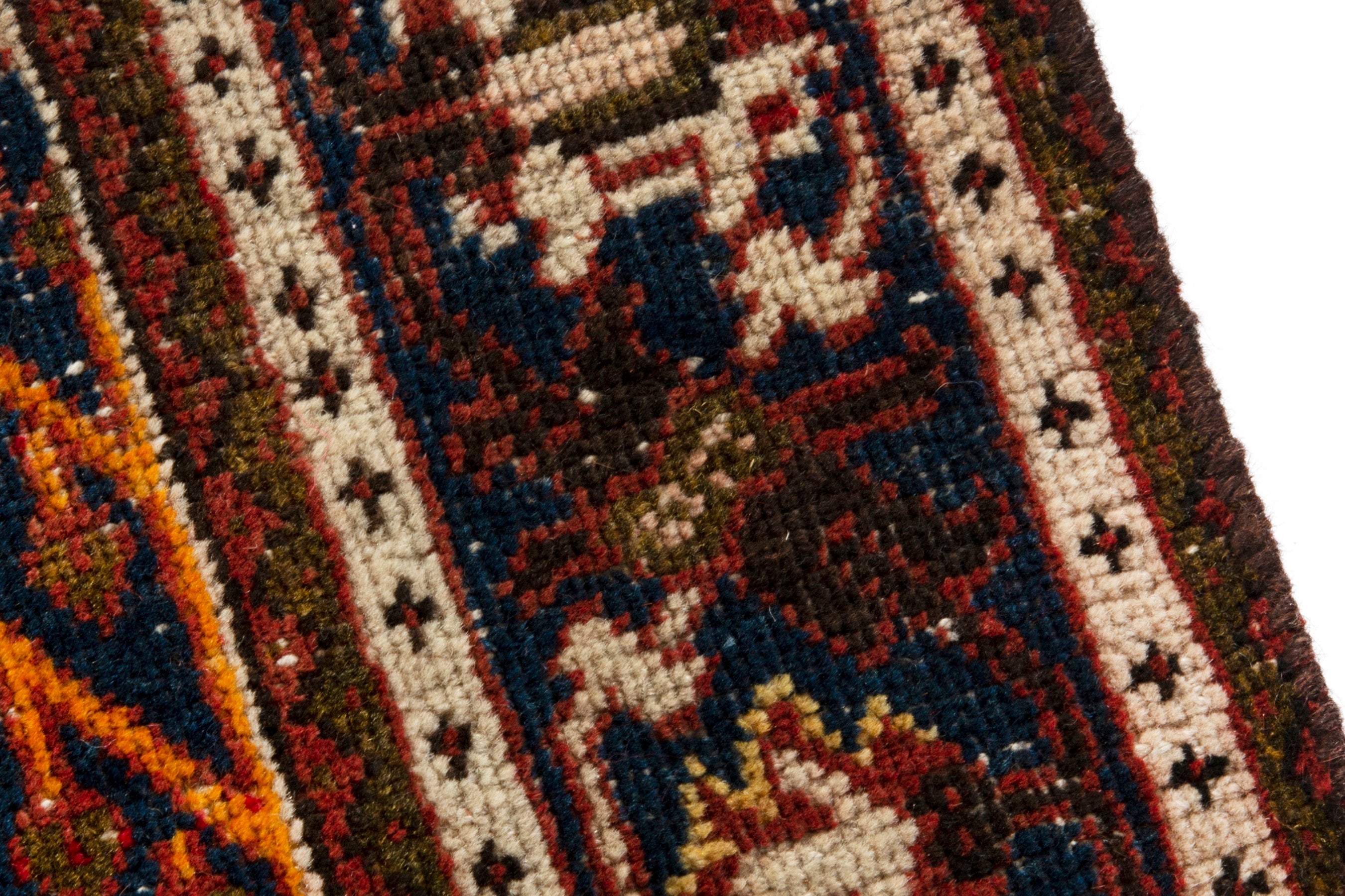 Persian Joshaghan area rug in deep red and dark brown, view 7 of 18