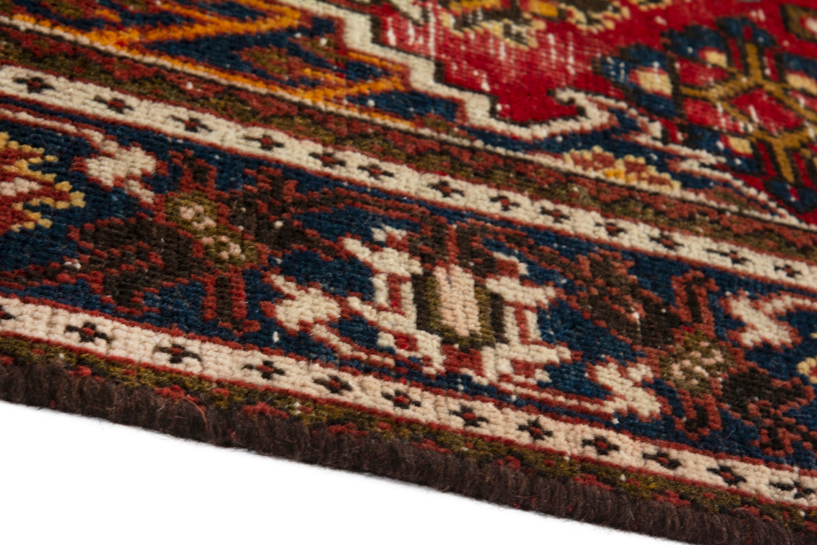 Persian Joshaghan area rug in deep red and dark brown, view 6 of 18