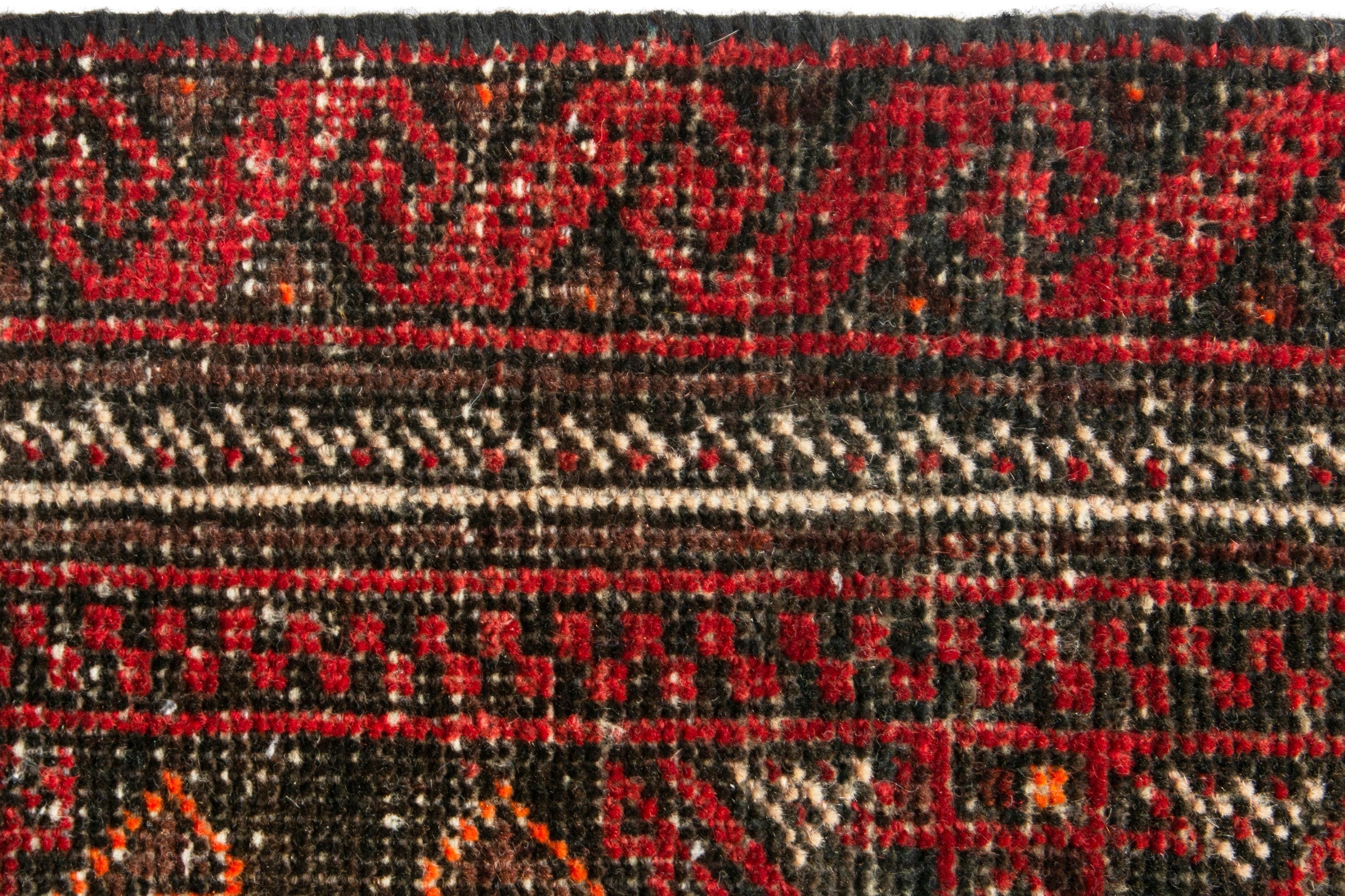 Persian Baluch accent rug in deep red and burgundy, view 12 of 18