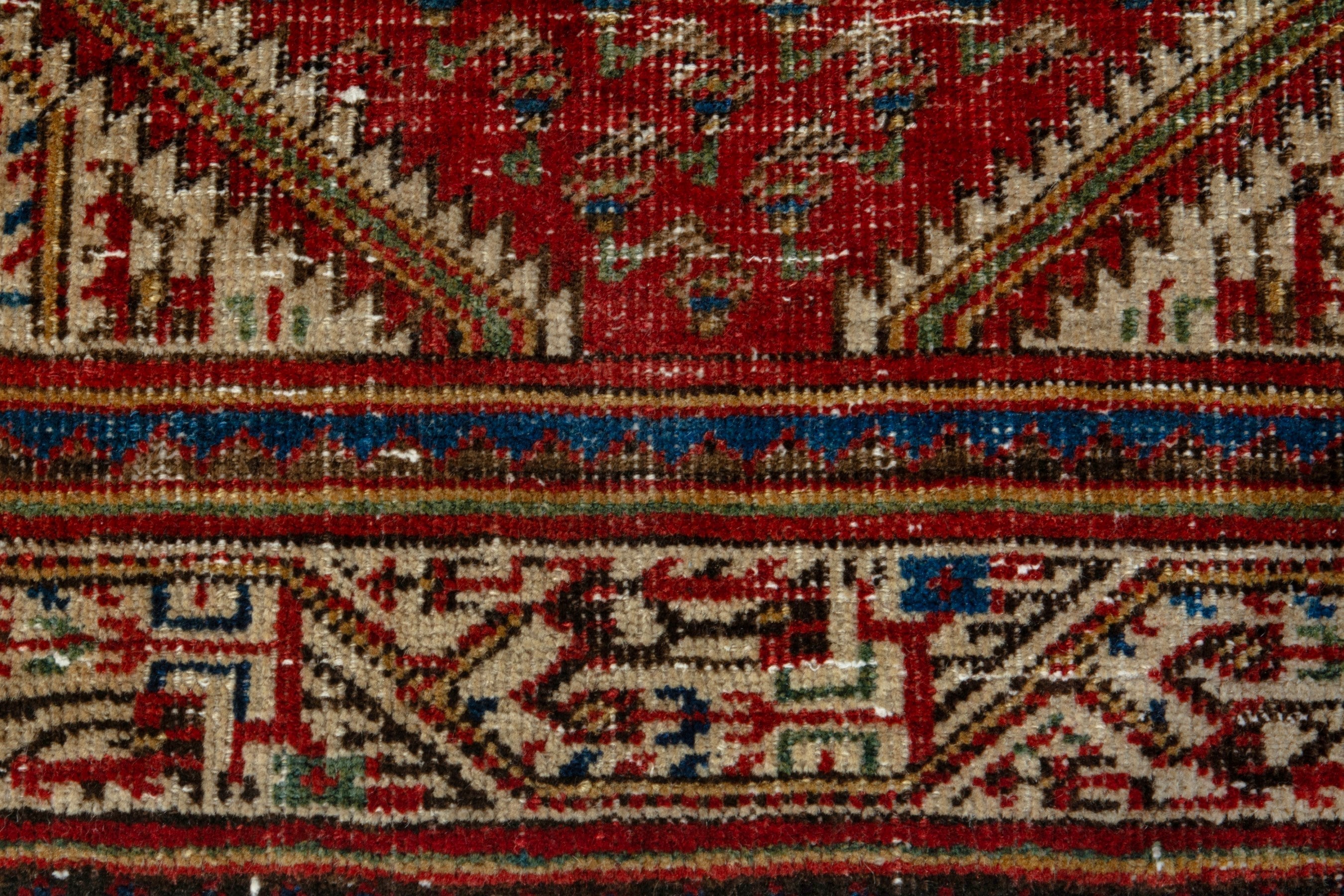 Persian Arak accent rug in deep red and cream, view 11 of 18