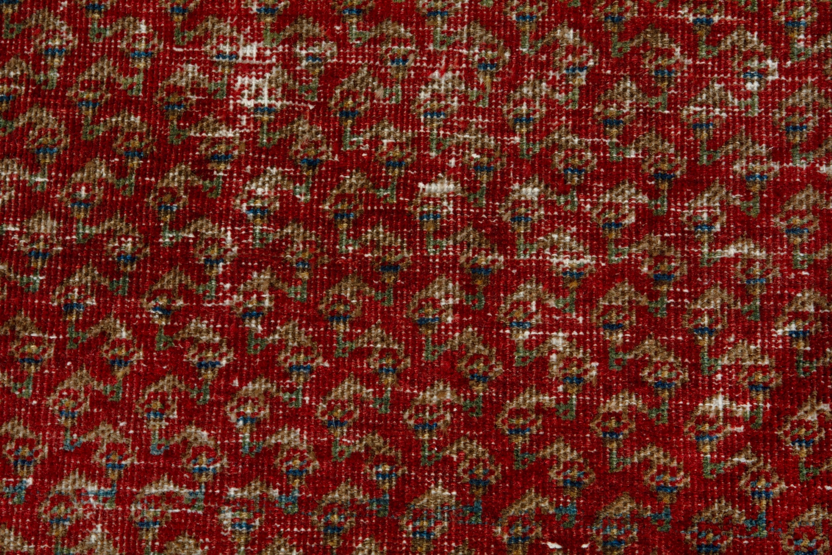 Persian Arak accent rug in deep red and cream, view 14 of 18