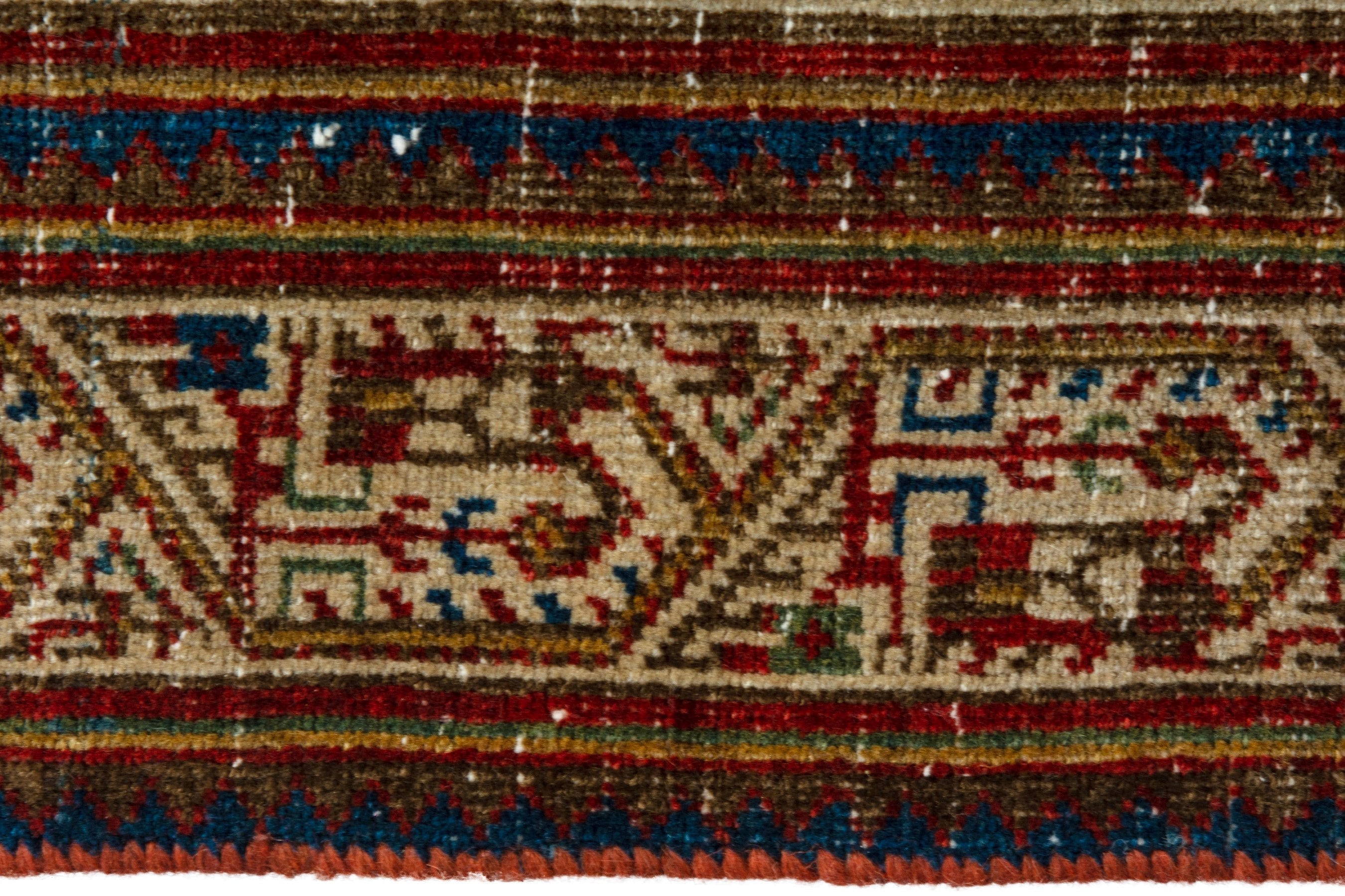 Persian Arak accent rug in deep red and cream, view 12 of 18