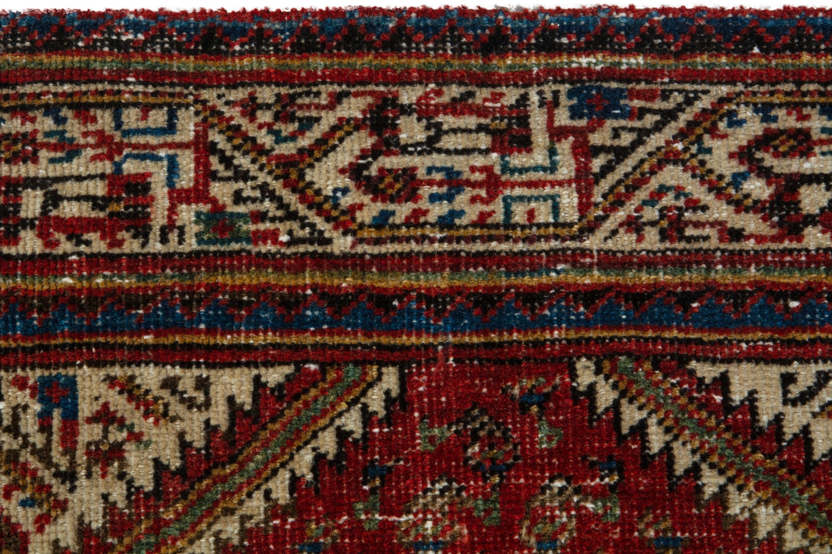 Persian Arak accent rug in deep red and cream, view 13 of 18