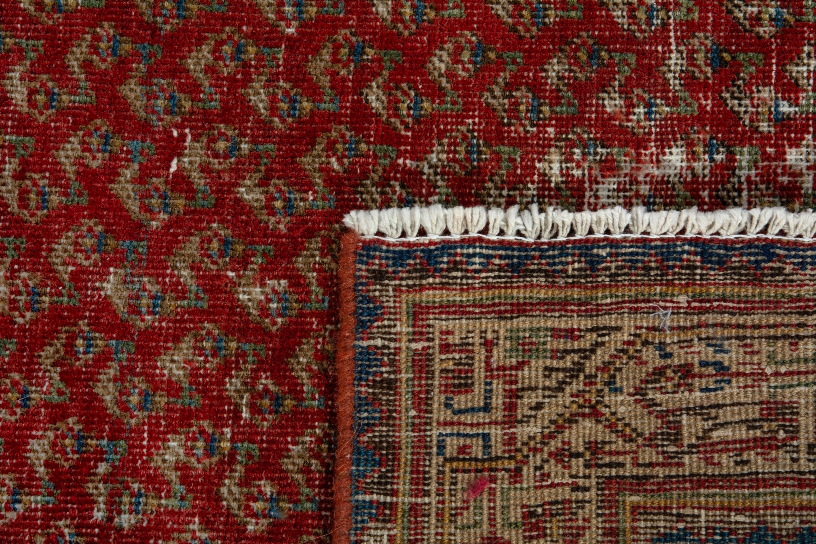 Persian Arak accent rug in deep red and cream, view 18 of 18