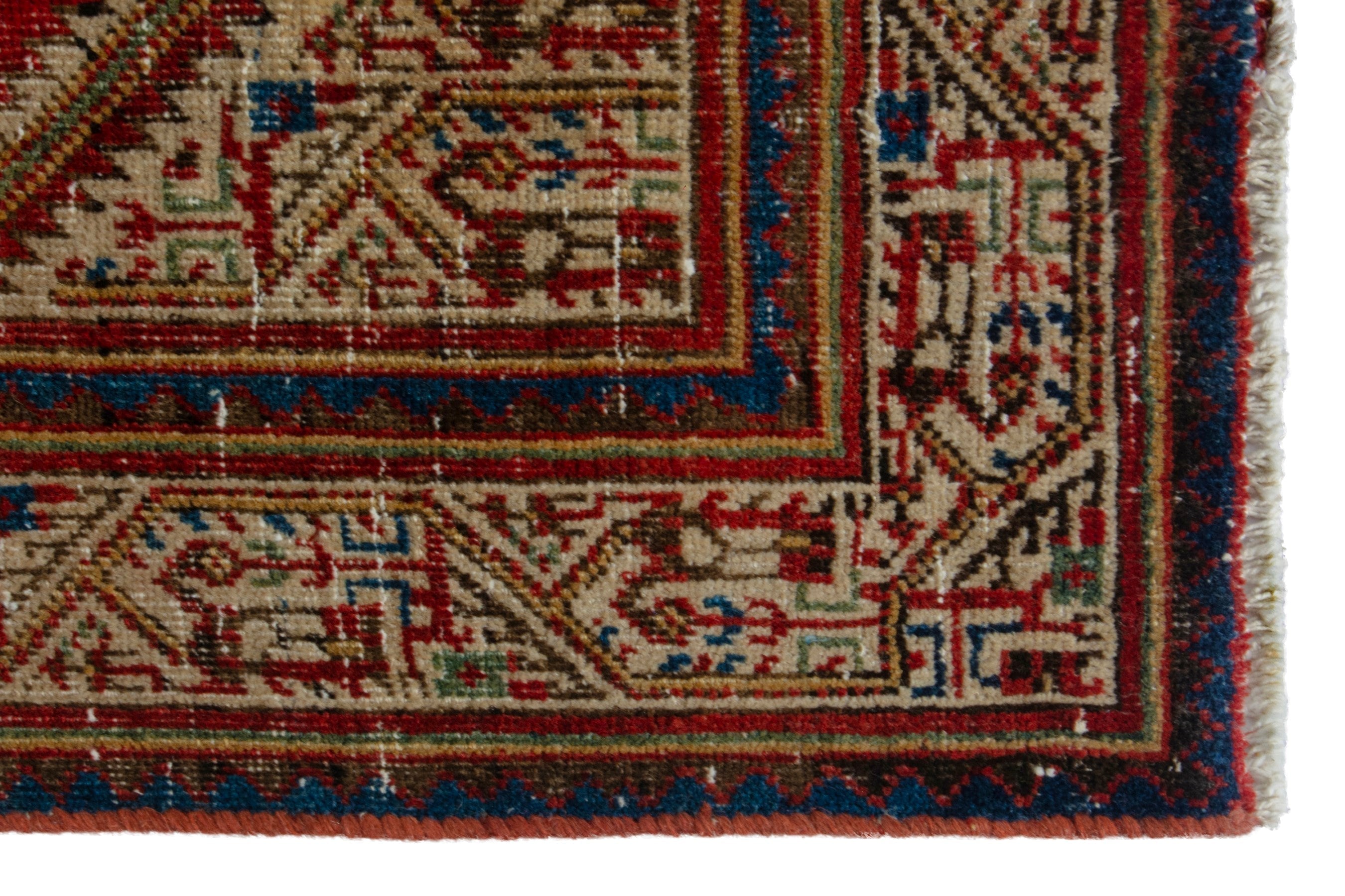 Persian Arak accent rug in deep red and cream, view 10 of 18