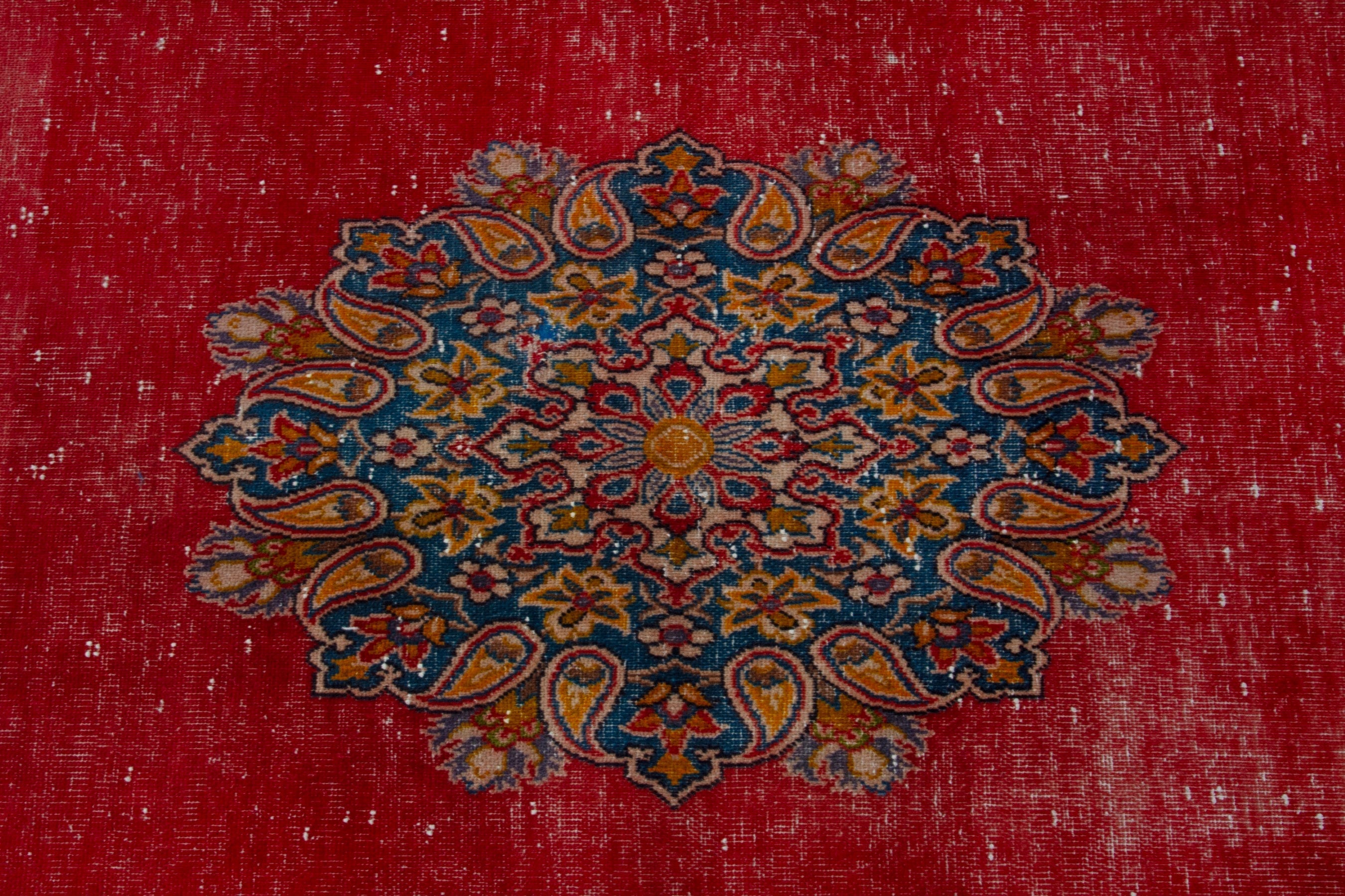 Persian Shahreza accent rug in burgundy and deep indigo, view 13 of 17
