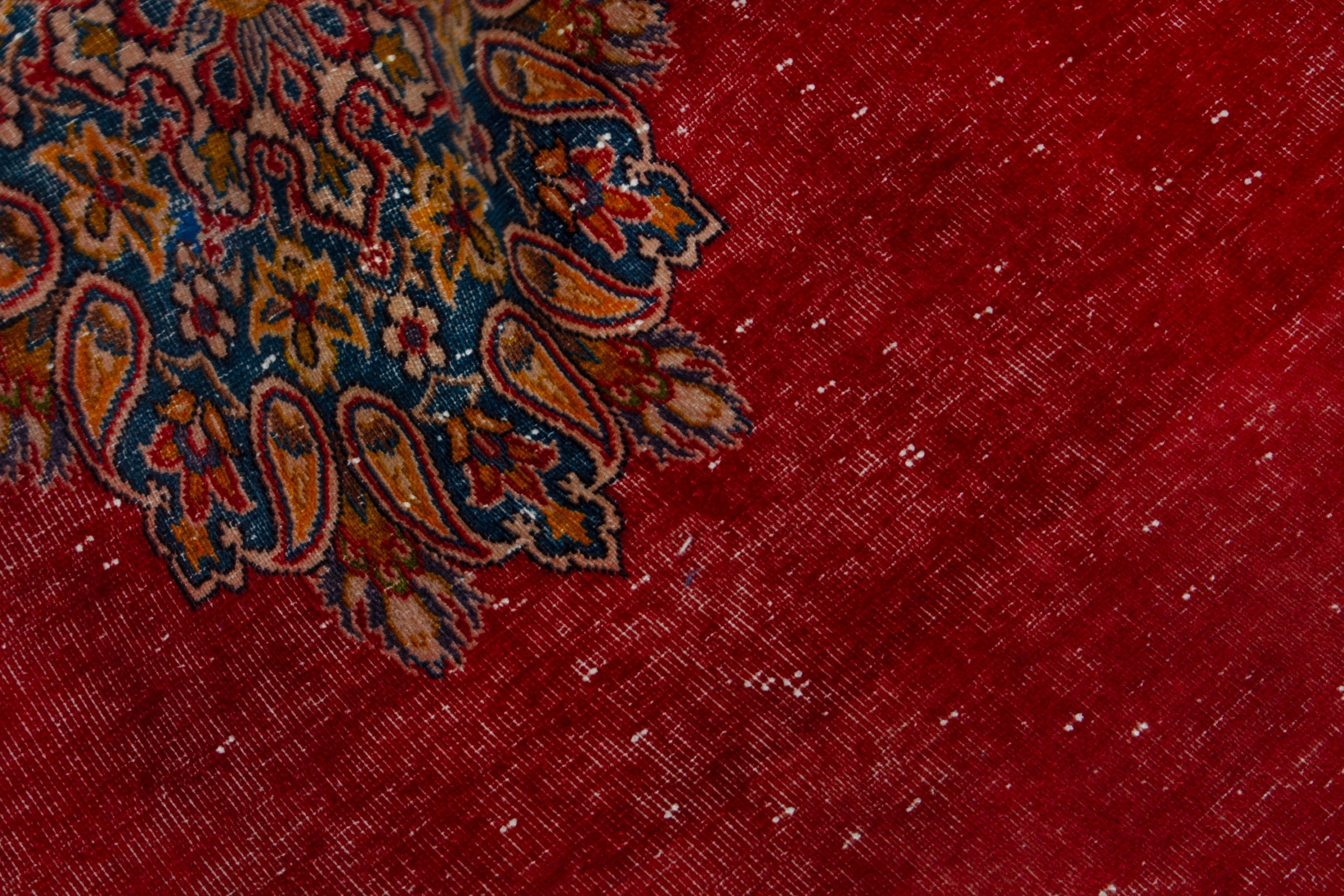 Persian Shahreza accent rug in burgundy and deep indigo, view 14 of 17