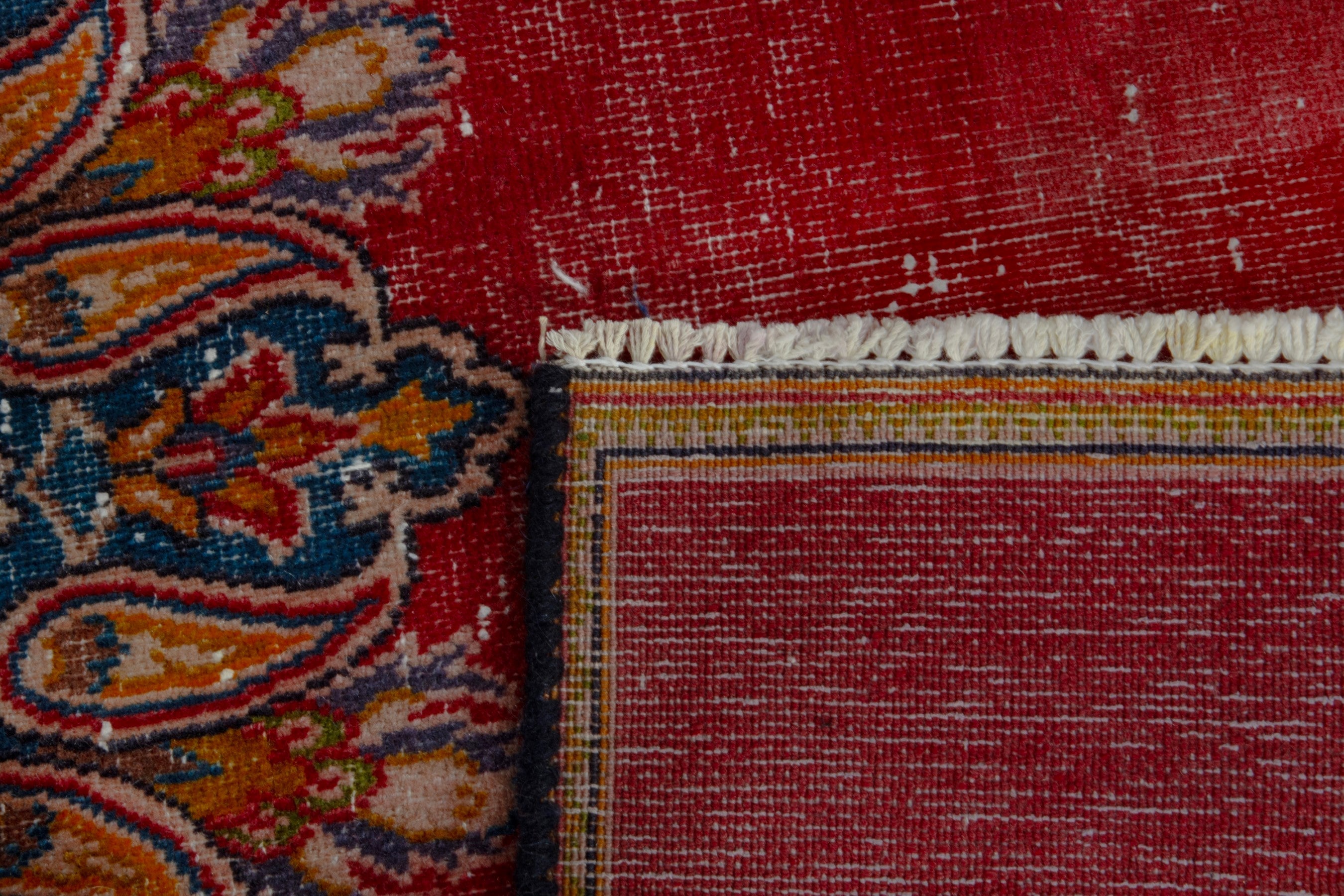 Persian Shahreza accent rug in burgundy and deep indigo, view 17 of 17