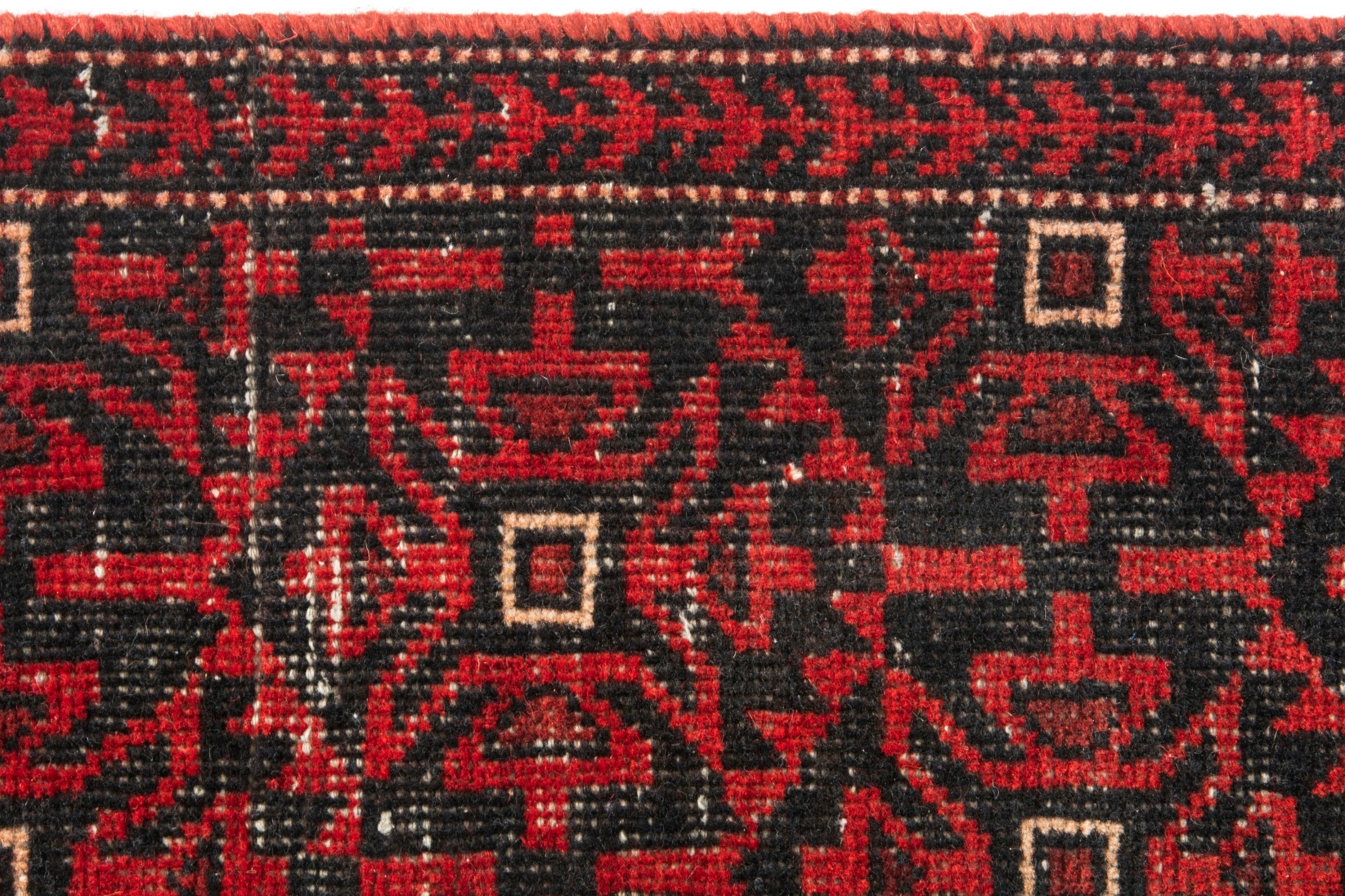 Persian Baluch accent rug in deep red and burgundy, view 12 of 16