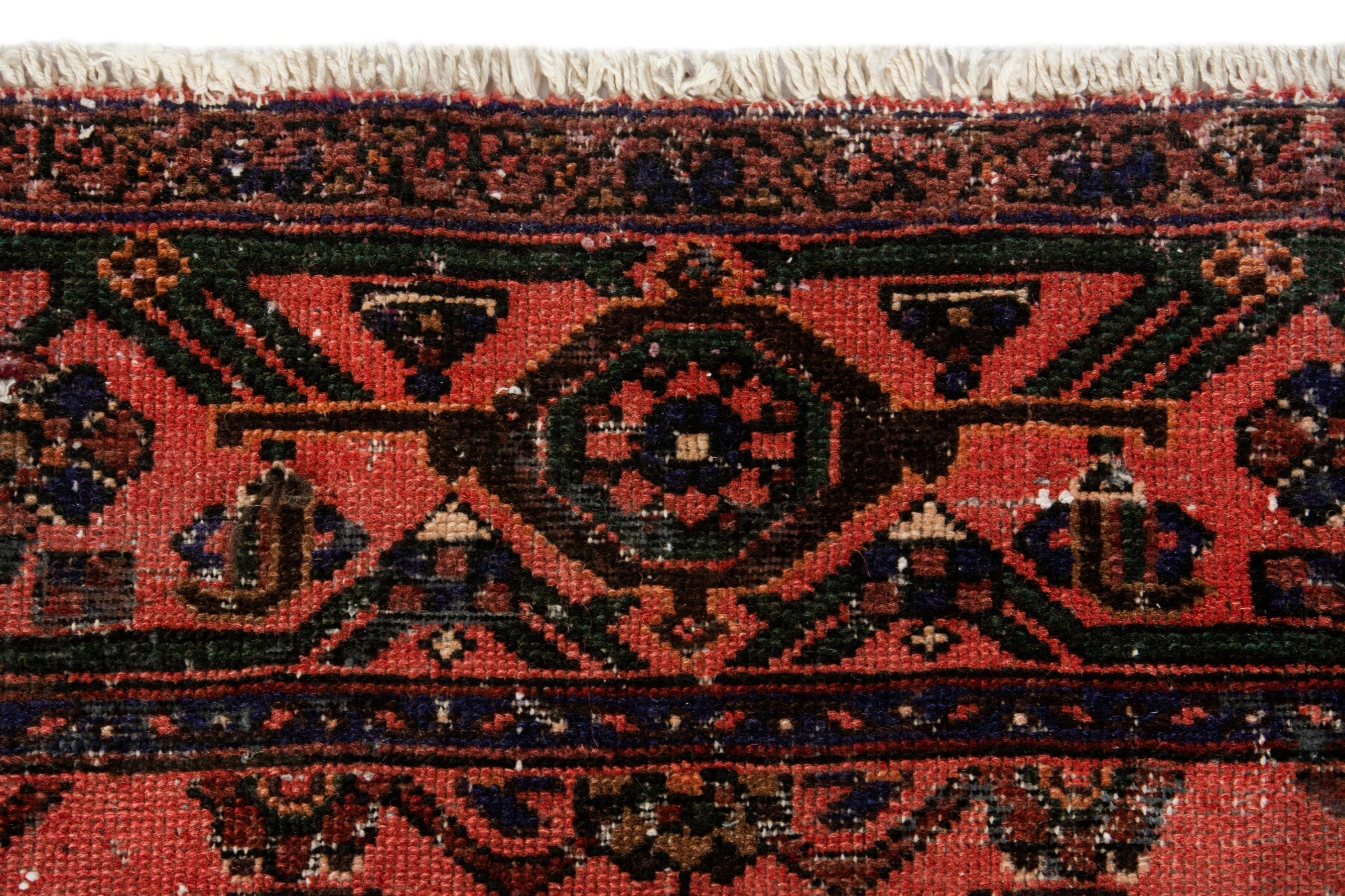 Persian Zanjan area rug in burgundy and rust, view 11 of 21