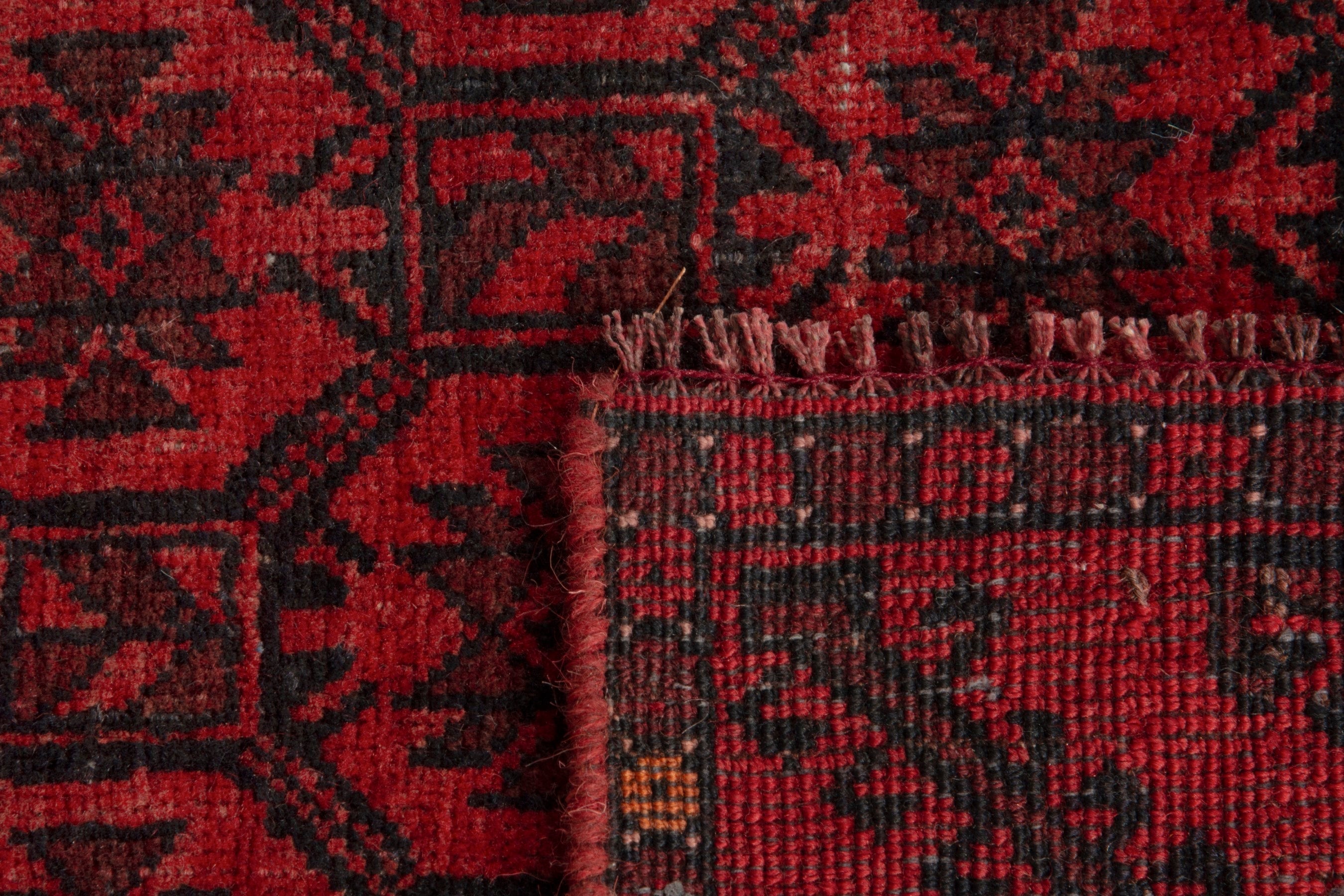 Persian Baluch accent rug in deep red and burgundy, view 19 of 19