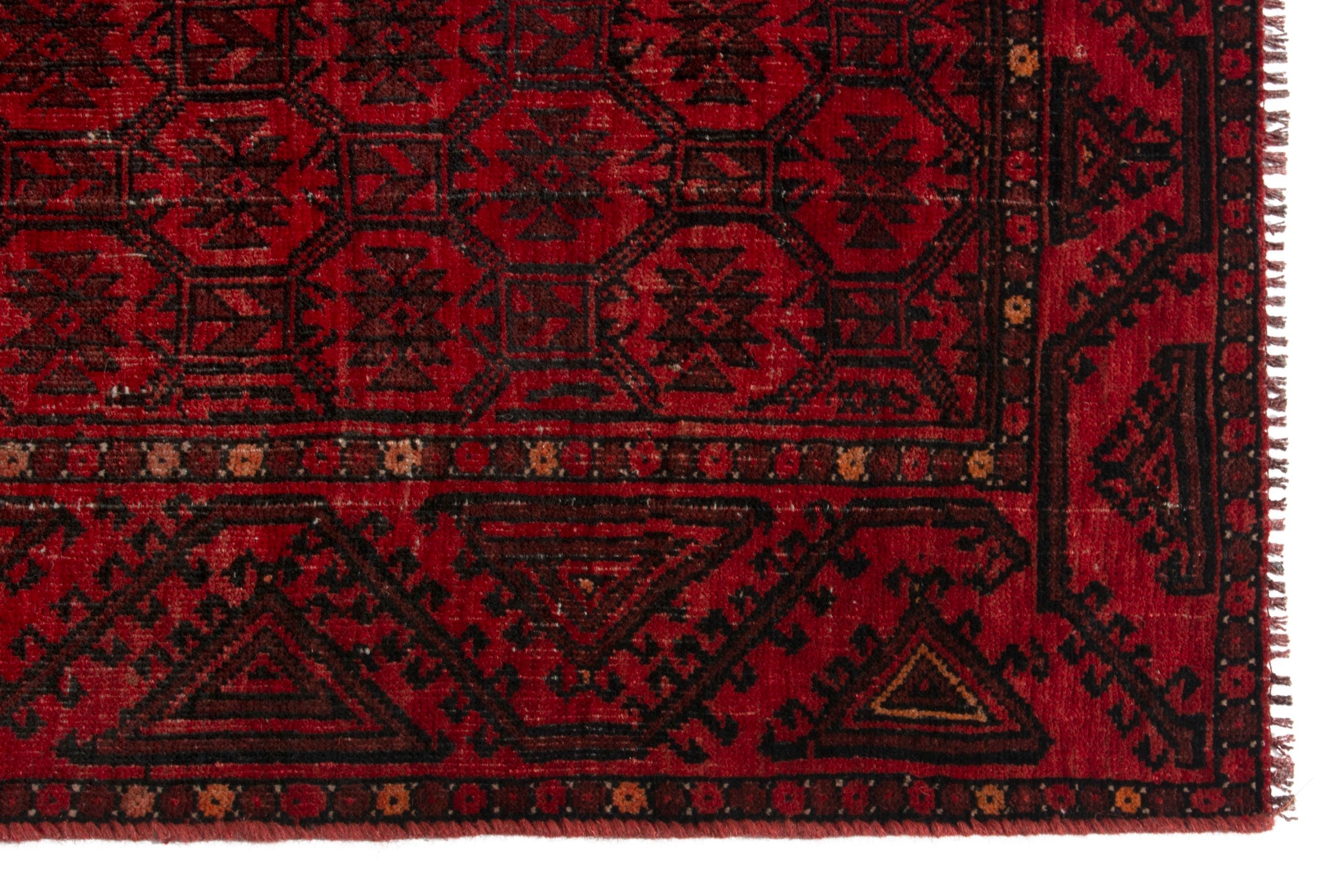 Persian Baluch accent rug in deep red and burgundy, view 10 of 19
