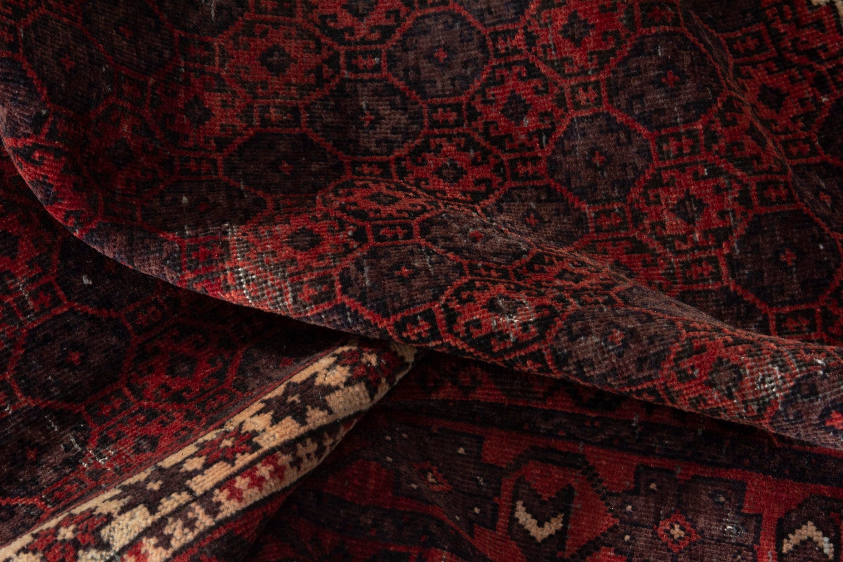 Persian Baluch runner rug in burgundy and deep red, view 15 of 18