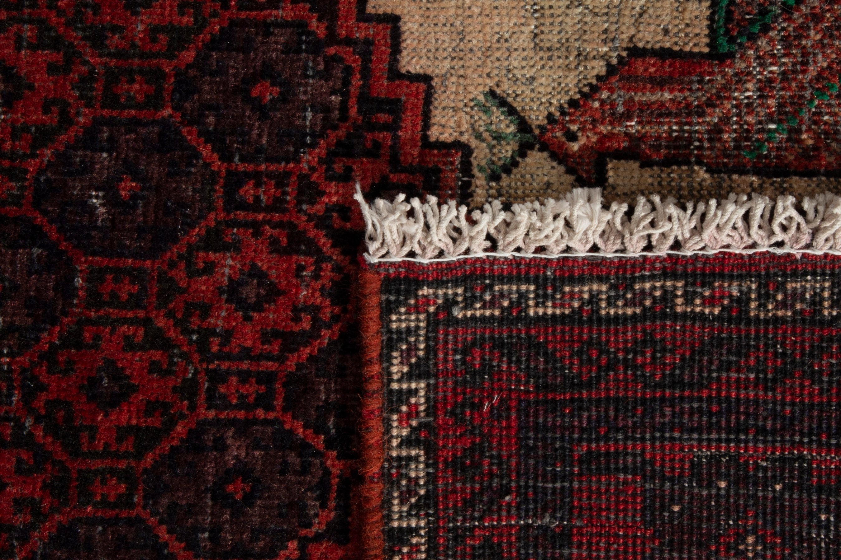 Persian Baluch runner rug in burgundy and deep red, view 18 of 18