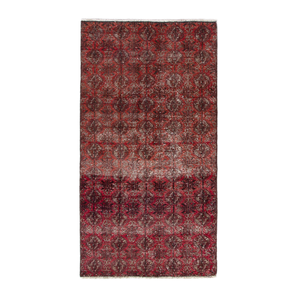 Persian Baluch accent rug in burgundy and faded red, 2'9" x 5'3"