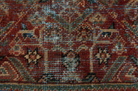 Turkish Anatolian accent rug in burgundy and navy, view 4 of 18
