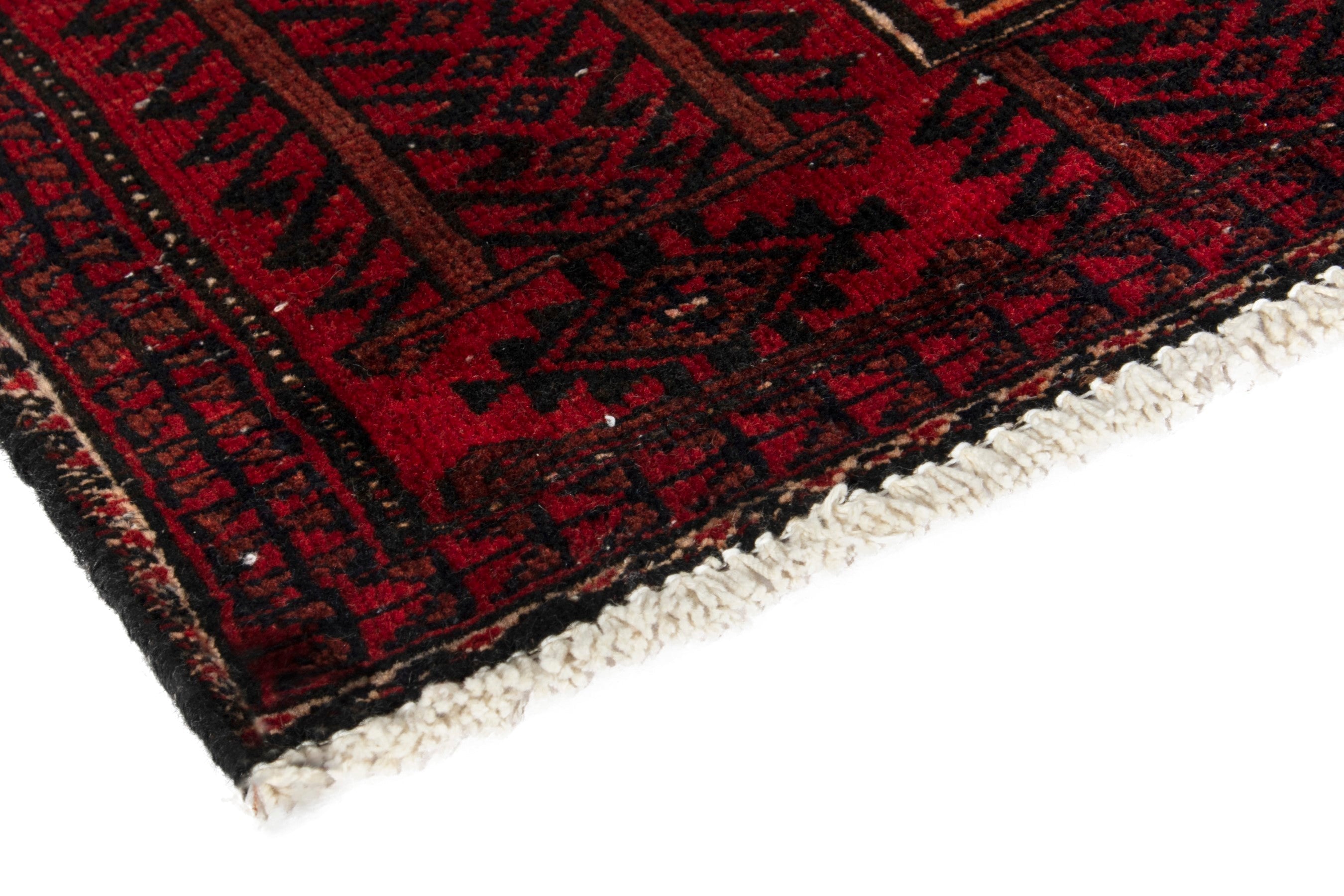 Persian Baluch runner rug in burgundy and deep red, view 4 of 19