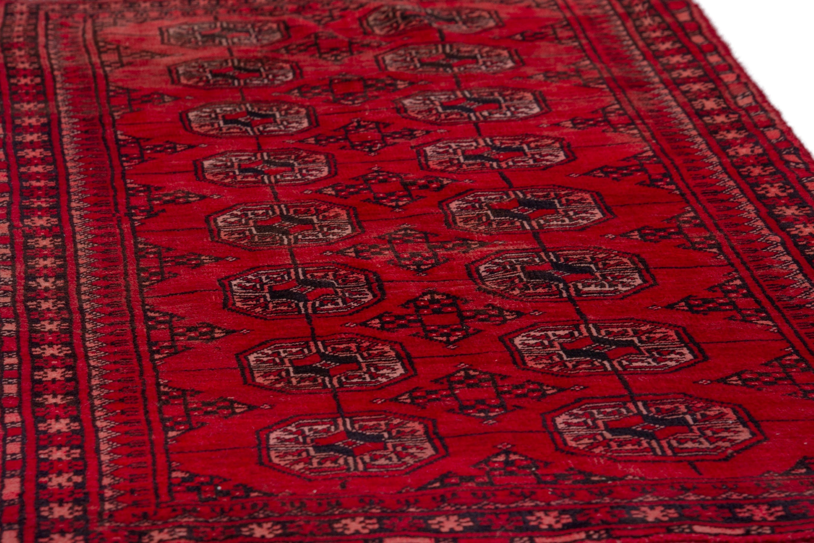 Persian Baluch rug in deep red and faded red, view 6 of 18