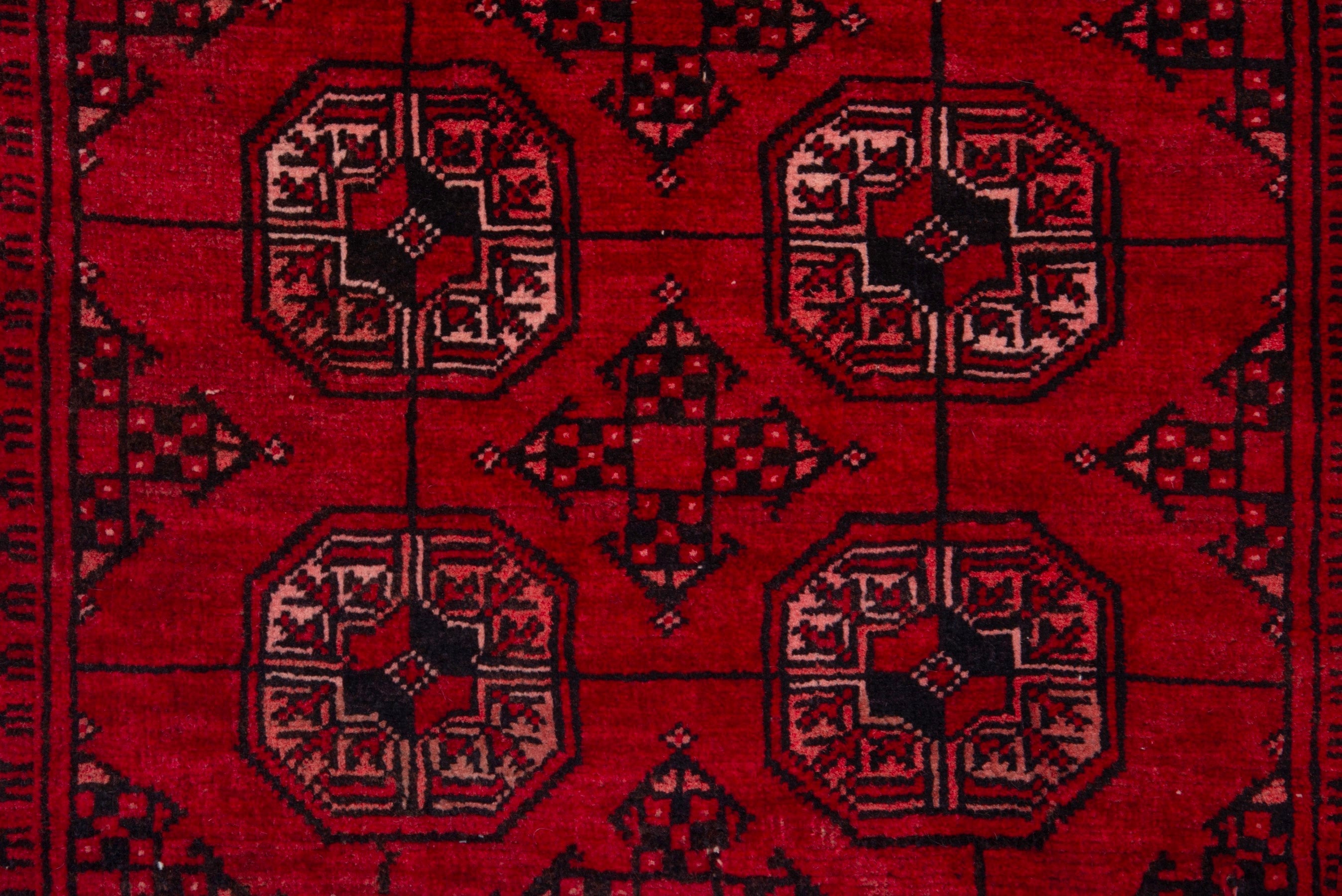 Persian Baluch rug in deep red and faded red, view 14 of 18