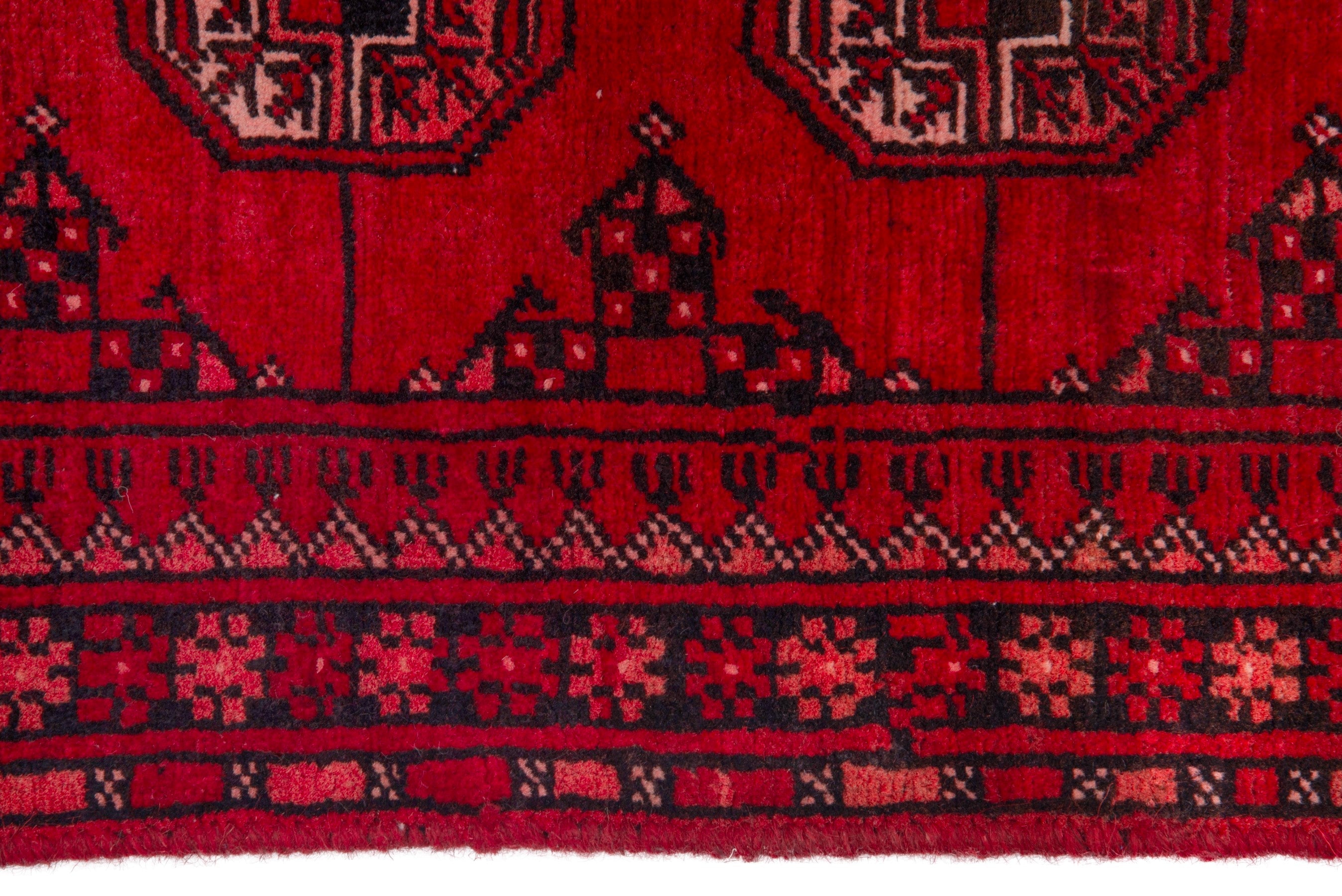 Persian Baluch rug in deep red and faded red, view 13 of 18