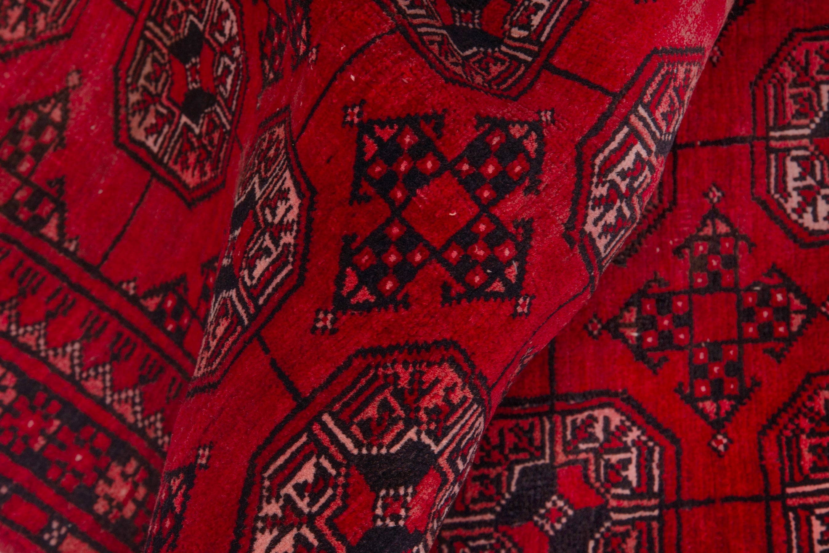 Persian Baluch rug in deep red and faded red, view 15 of 18