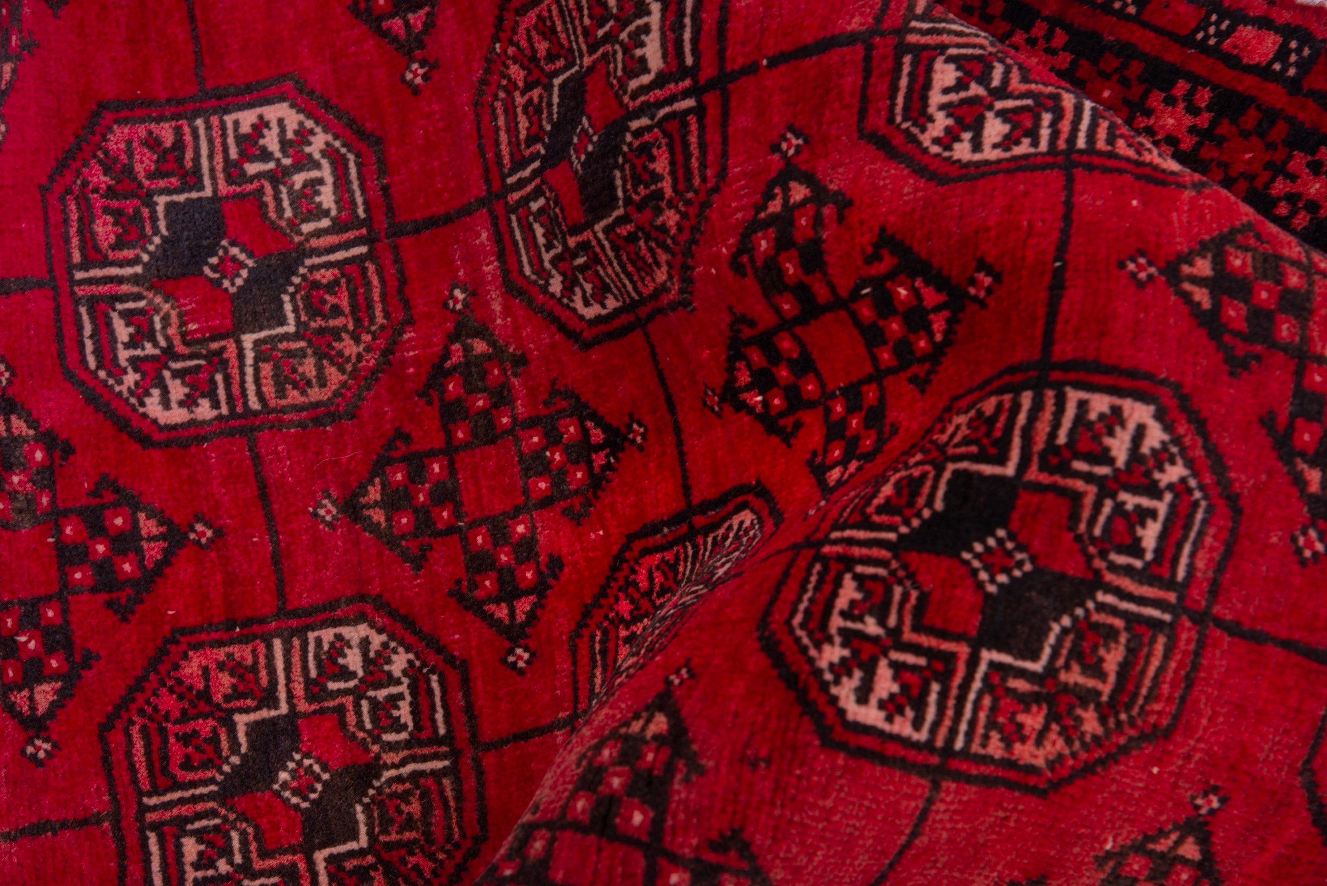 Persian Baluch rug in deep red and faded red, view 16 of 18