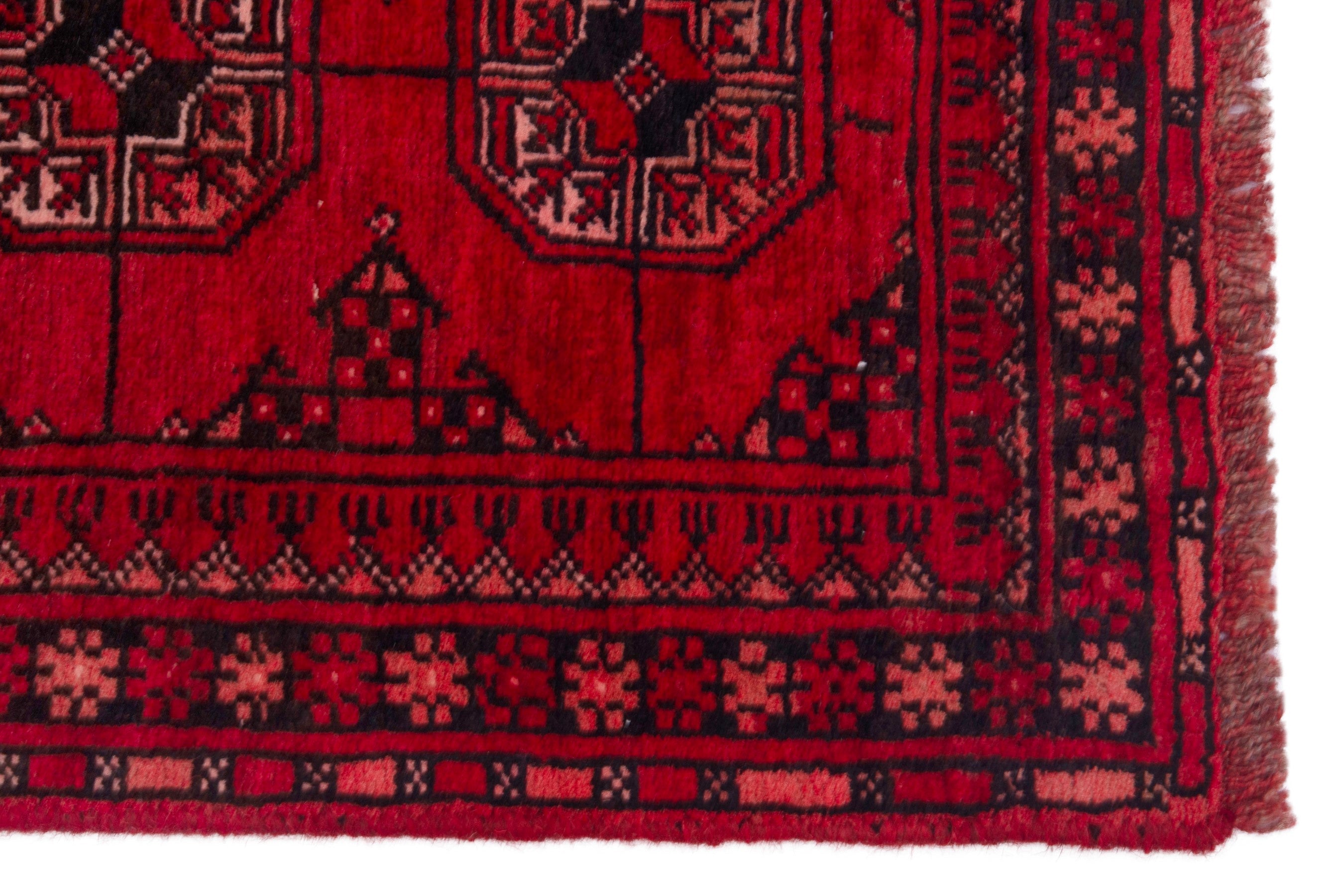 Persian Baluch rug in deep red and faded red, view 9 of 18