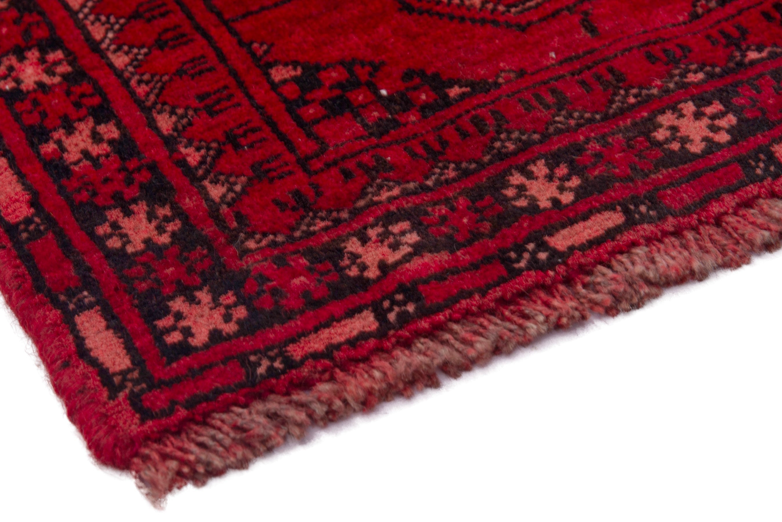 Persian Baluch rug in deep red and faded red, view 4 of 18