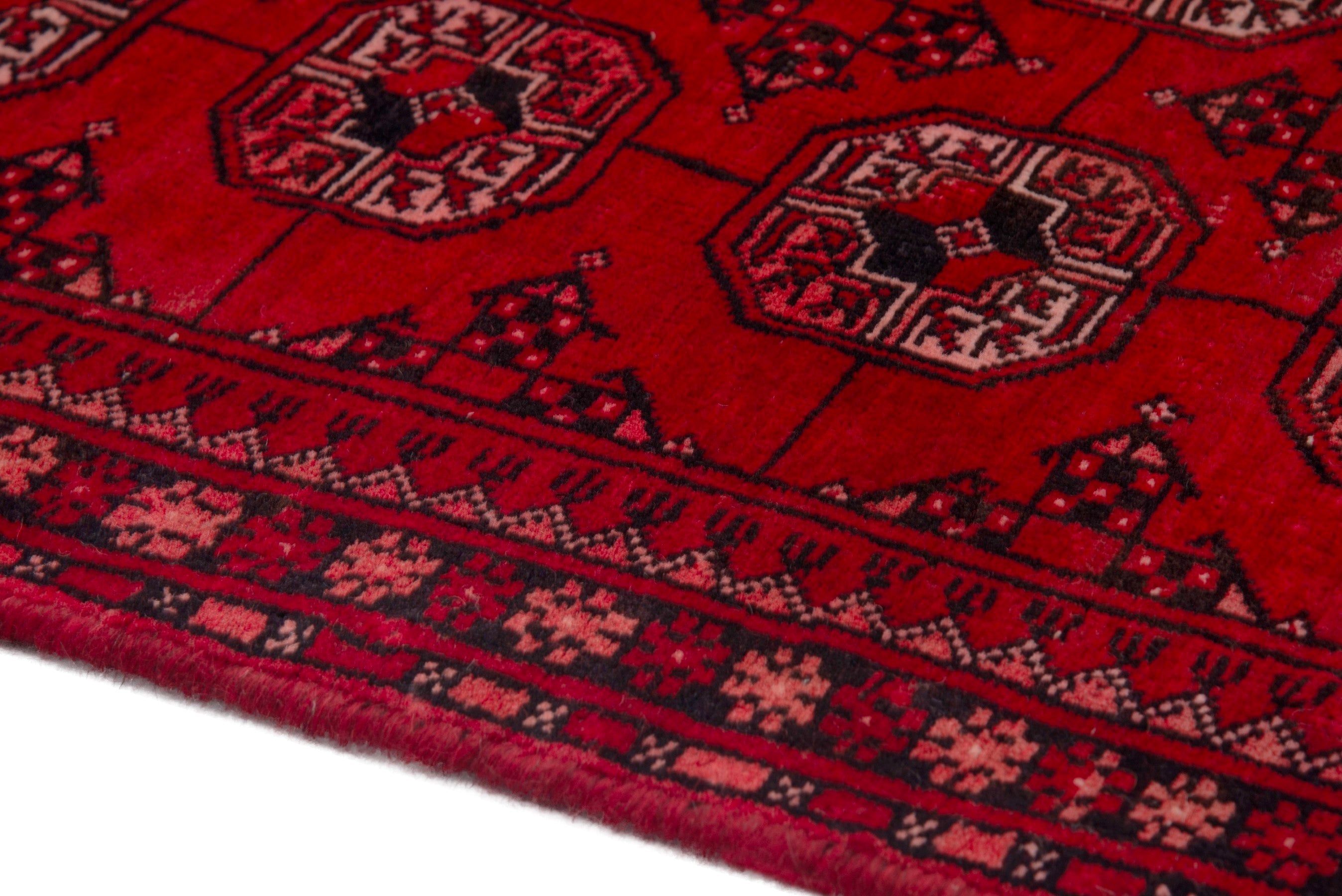 Persian Baluch rug in deep red and faded red, view 5 of 18
